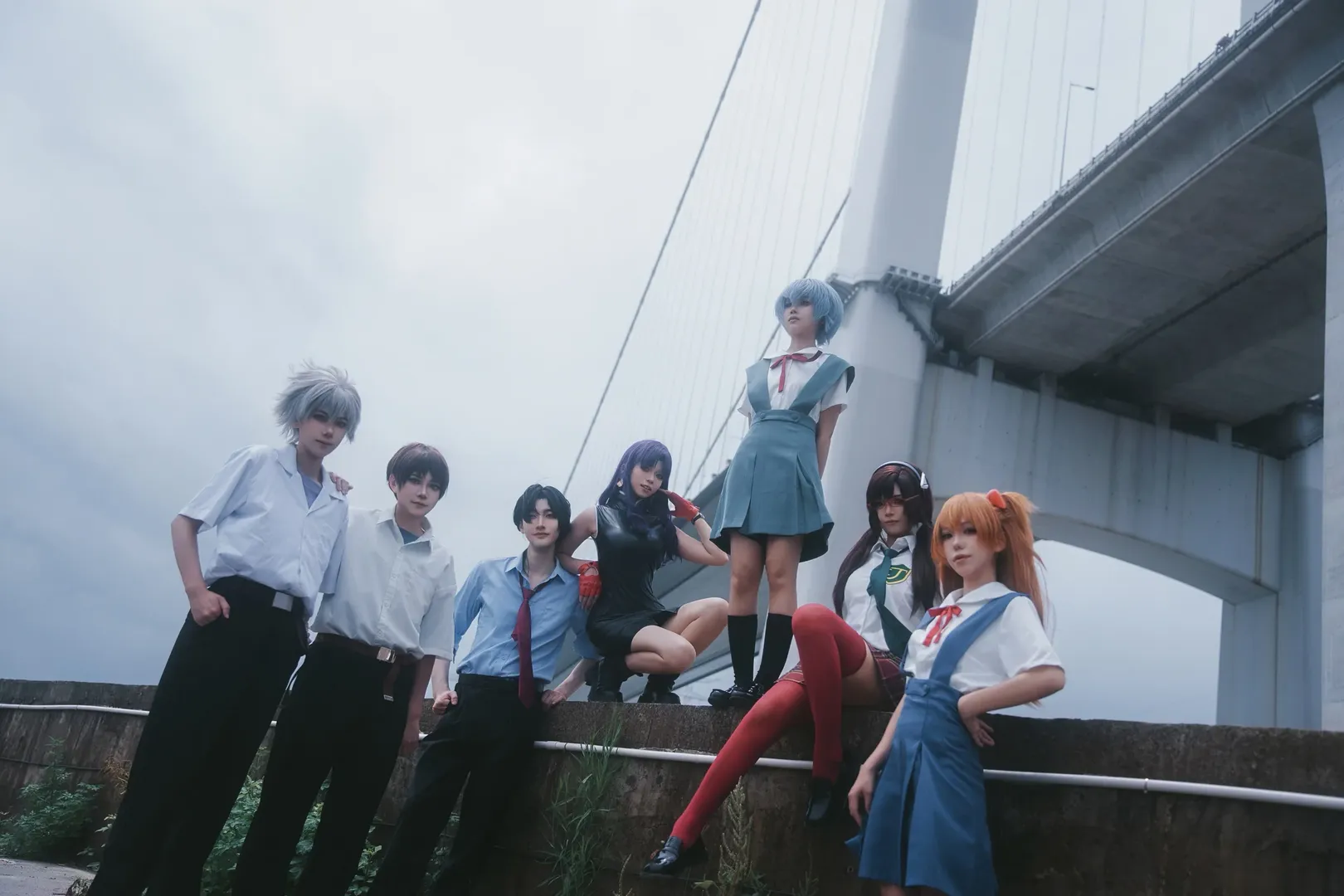 【明日香cos】新世纪福音战士，天鹰战士雨中团片
