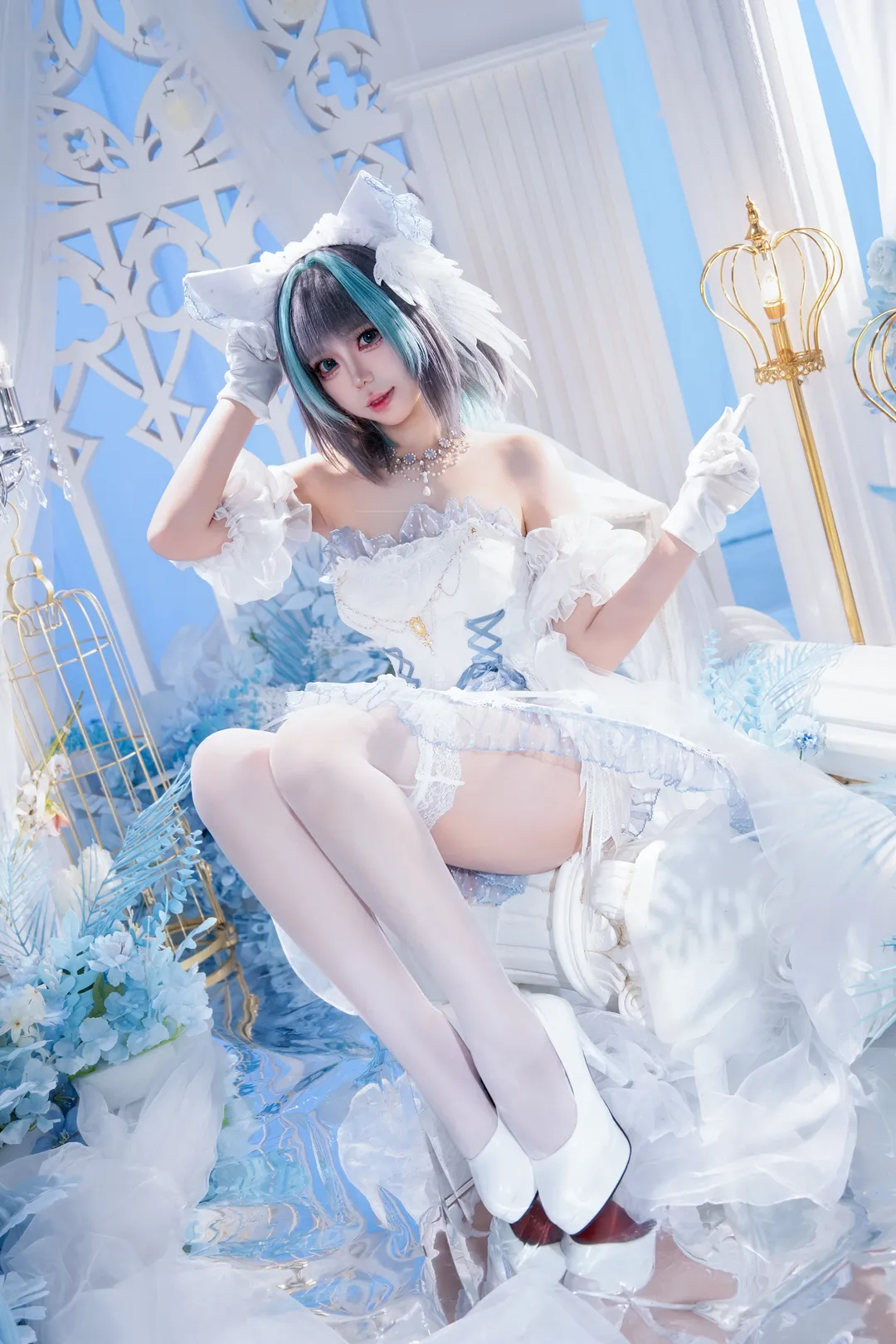 【柴郡cos】碧蓝航线魔法喵，仙气蓝白的视觉呈现 - 第 1 张