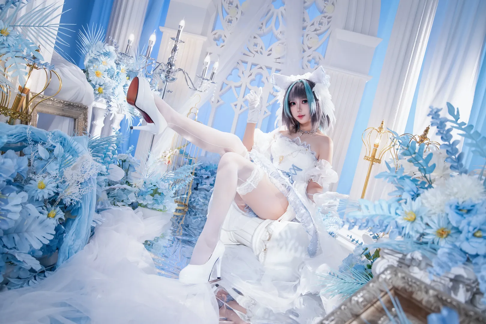 【柴郡cos】碧蓝航线魔法喵，仙气蓝白的视觉呈现 - 第 2 张