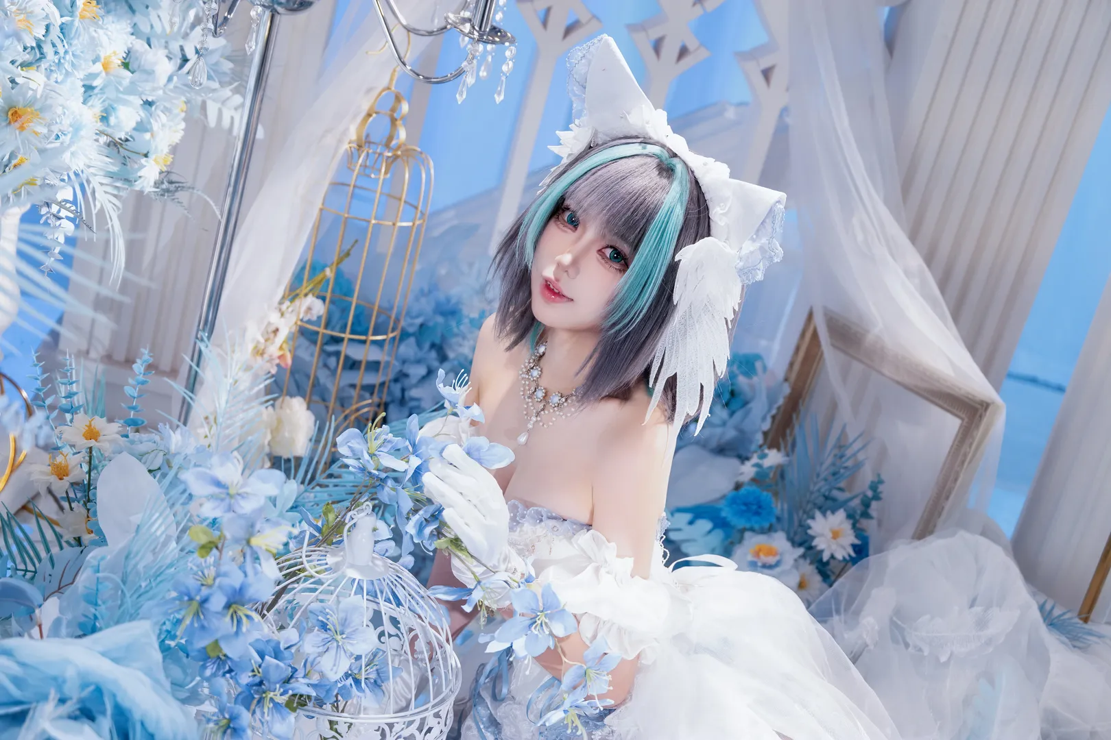 【柴郡cos】碧蓝航线魔法喵，仙气蓝白的视觉呈现 - 第 3 张