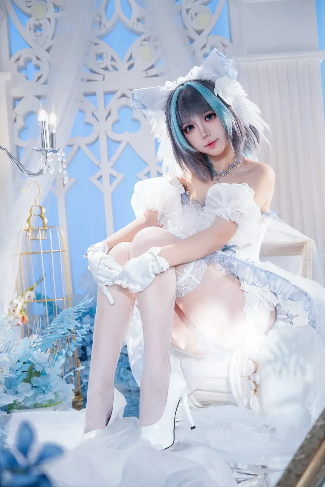 【柴郡cos】碧蓝航线魔法喵，仙气蓝白的视觉呈现
