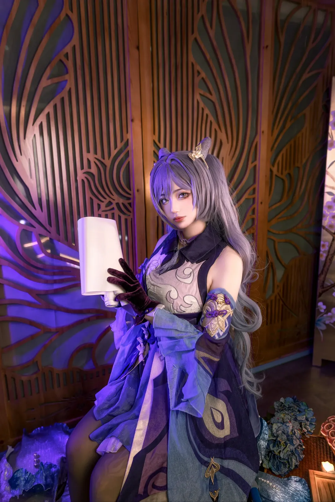 【刻晴cos】玉衡星凝眸，璃月国风紫电一瞬 - 第 2 张