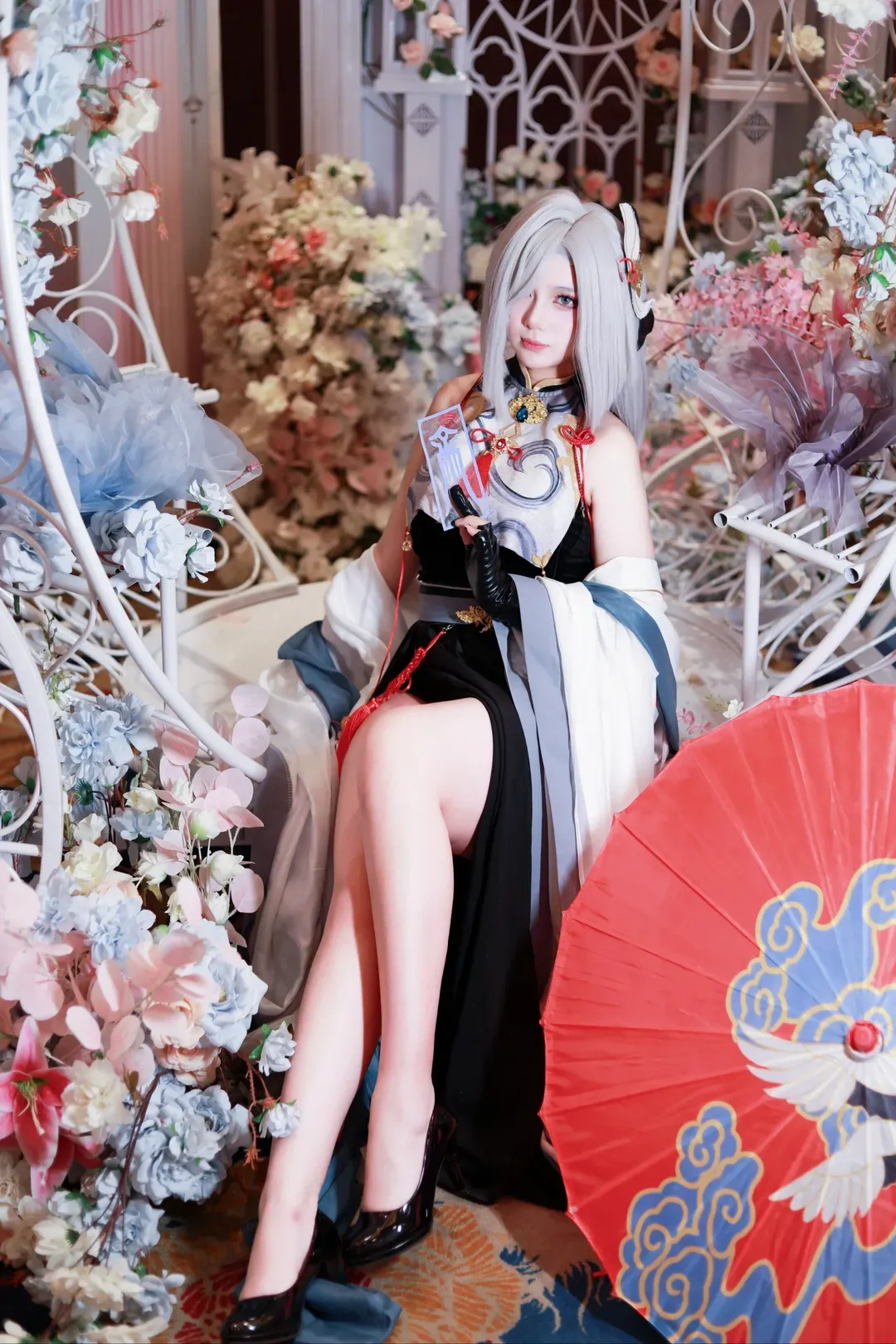 【申鹤cos】红绳结发，这柄红纸伞下的冷冽与温存 - 第 2 张