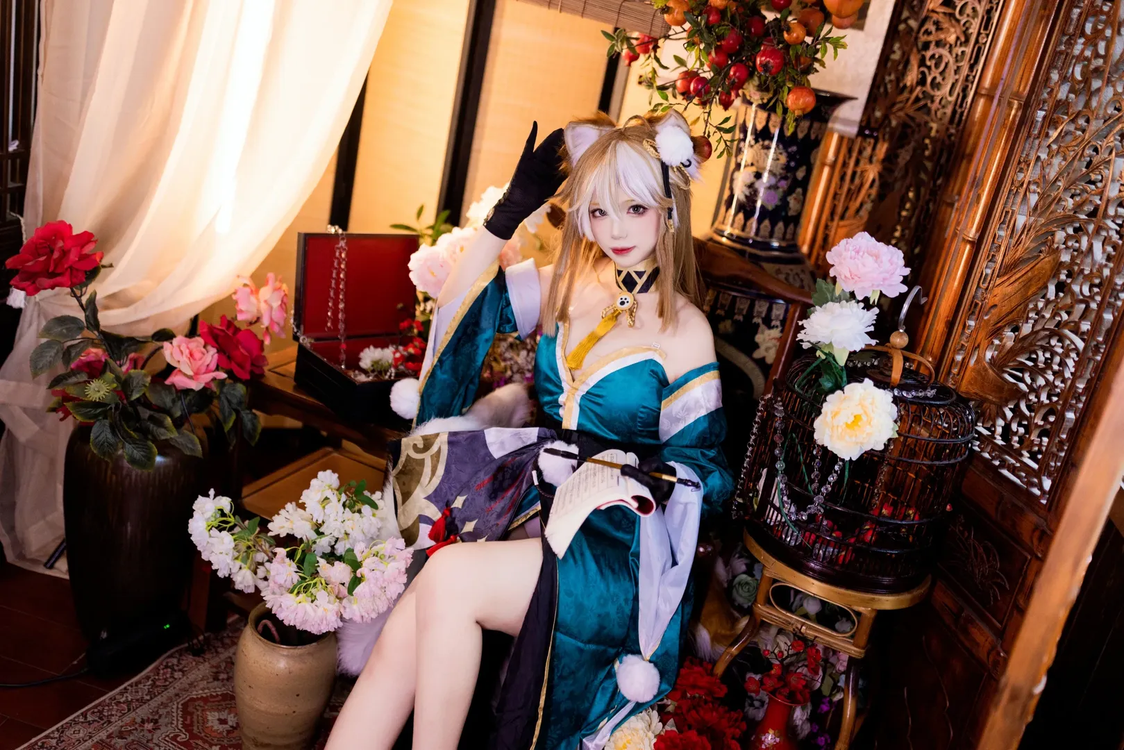 【希娜小姐cos】原神中的猫娘狐小姐，今日份的午后闲憩