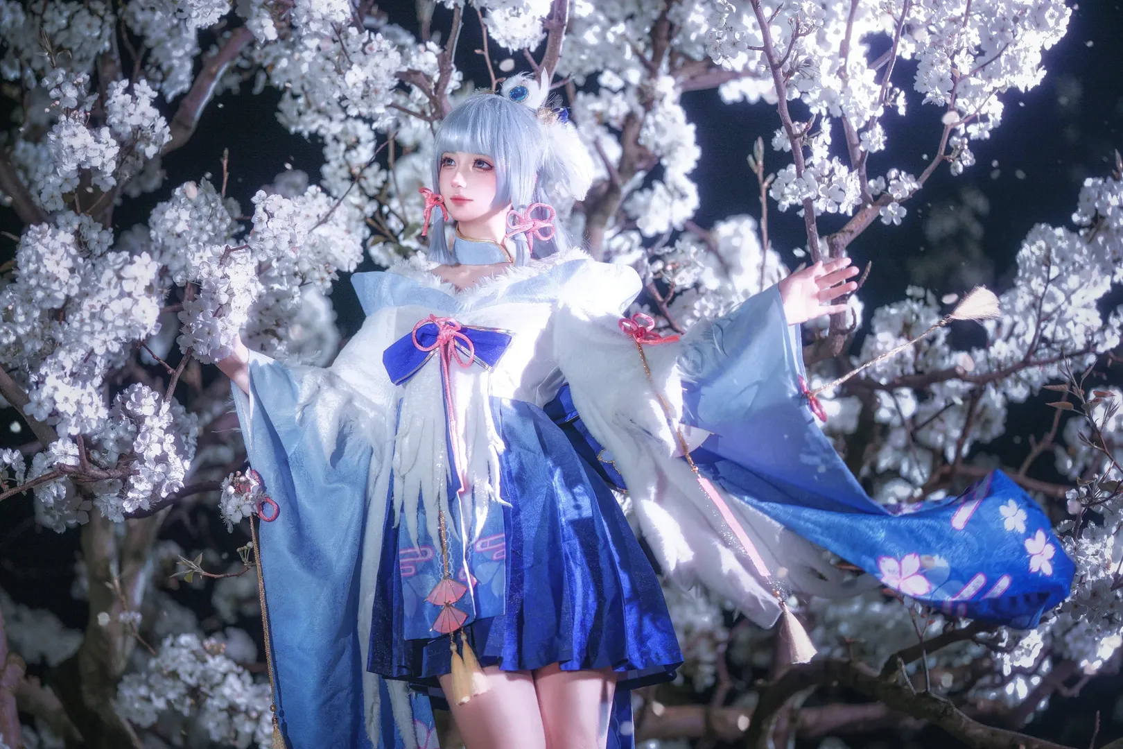 【神里绫华cos】稻妻的夜樱与霜雪，今日份的冰系少女