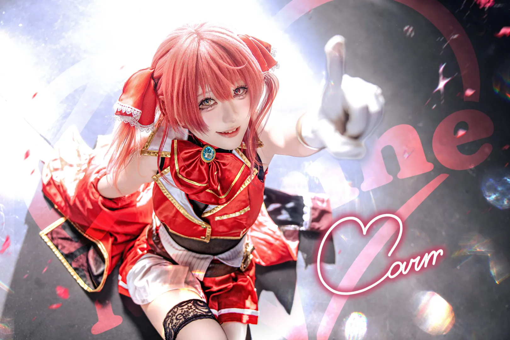 【Houshou Marine cosplay】hololive New Song Trend: Red and Sapphire Idol Look - Image 3