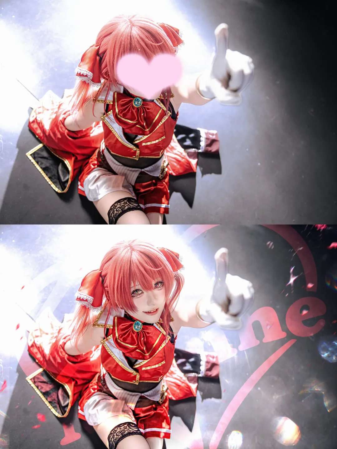【Houshou Marine cosplay】hololive New Song Trend: Red and Sapphire Idol Look - Image 4