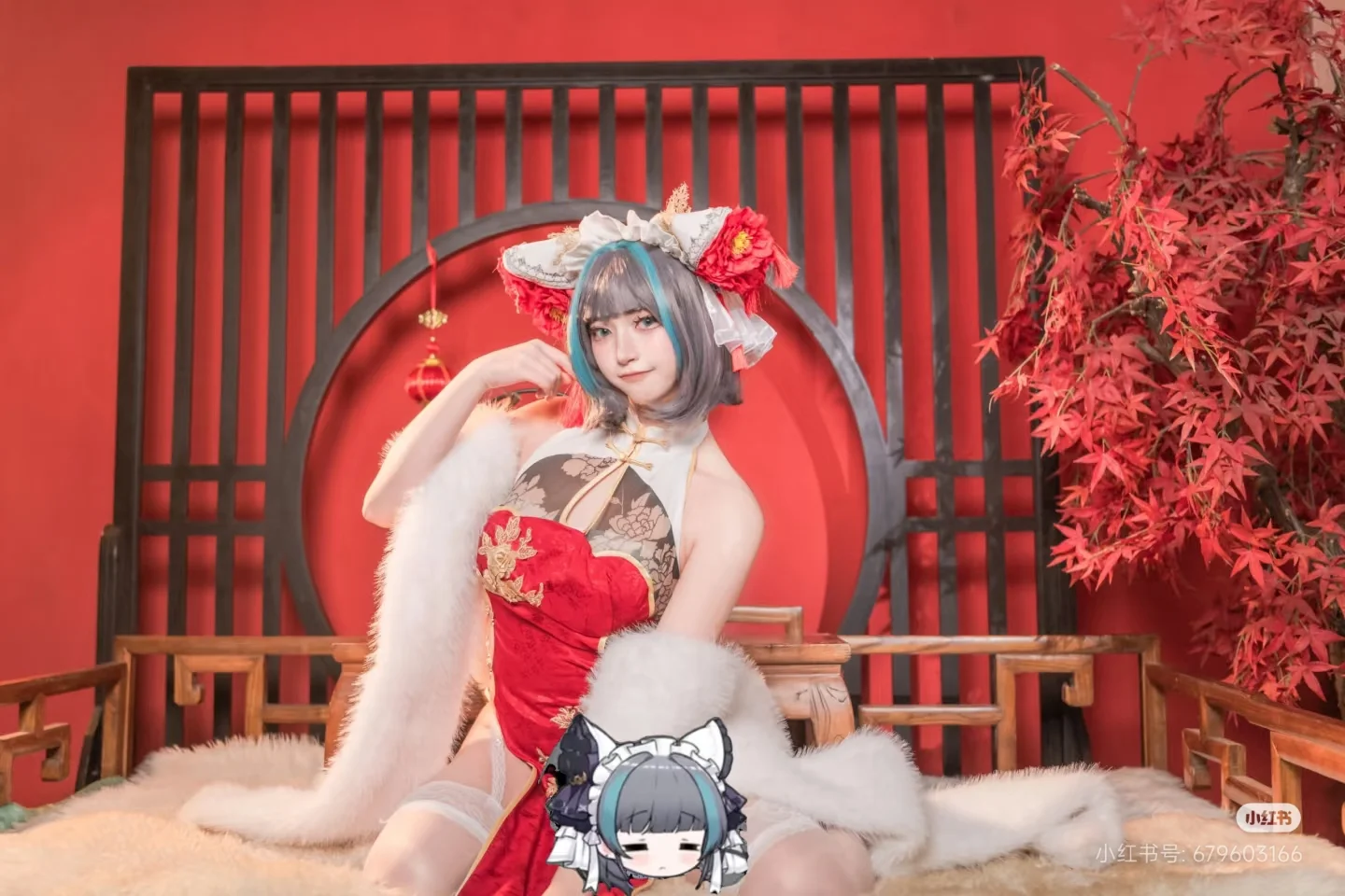 【碧蓝航线柴郡cos】新春红韵，毛茸茸的猫猫拜年大片 - 第 2 张