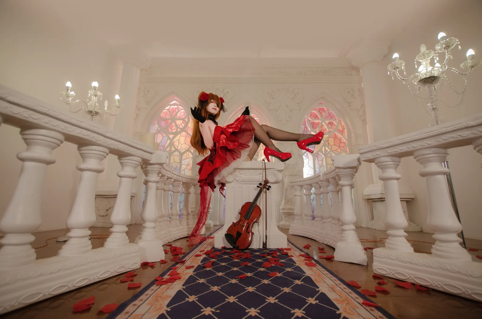 【明日香cos】新世纪福音战士，红裙与琴弦的交响 - 第 6 张