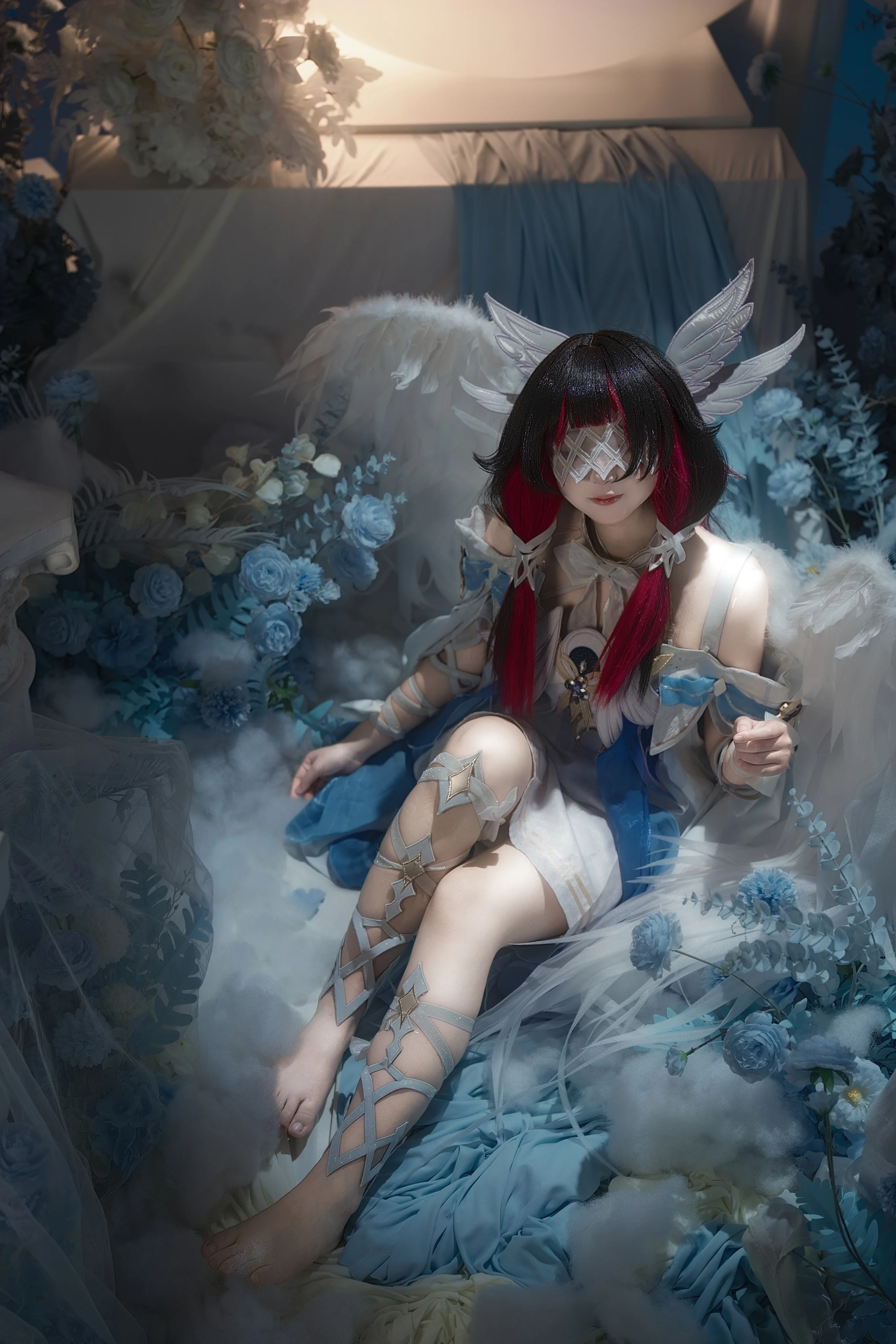 【哥伦比娅cos】原神月神造型，蒙眼少女的静谧光影 - 第 1 张