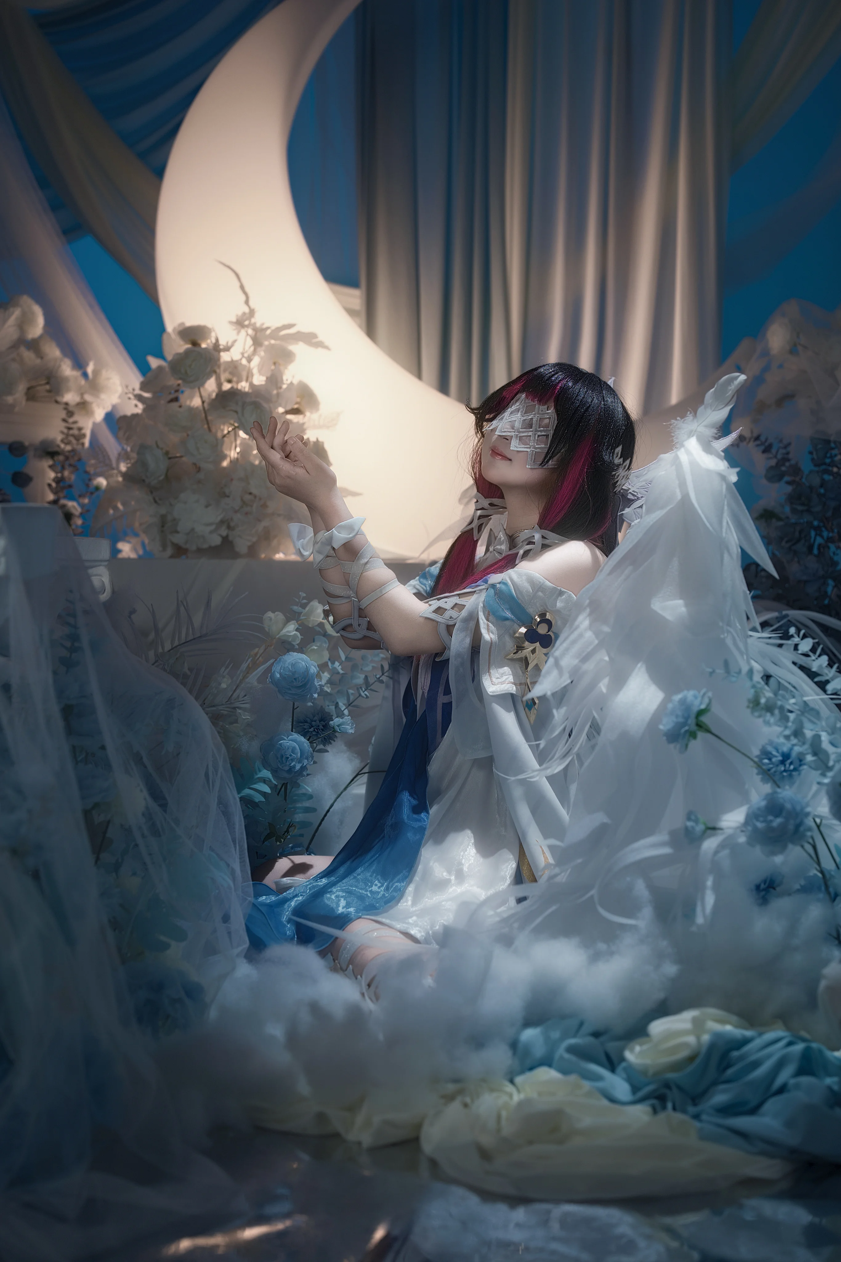 【哥伦比娅cos】原神月神造型，蒙眼少女的静谧光影 - 第 4 张