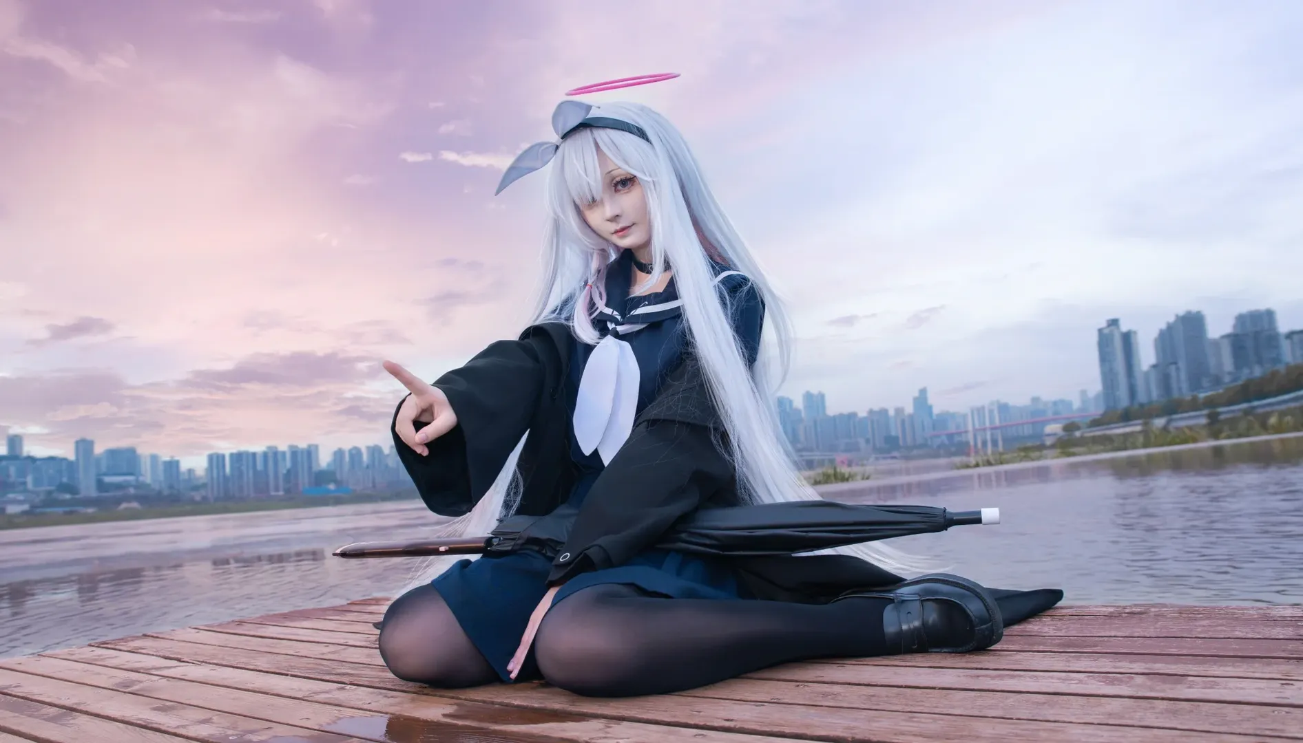 【普拉娜cos】江边暮色下的蔚蓝档案外景分享 - 第 3 张