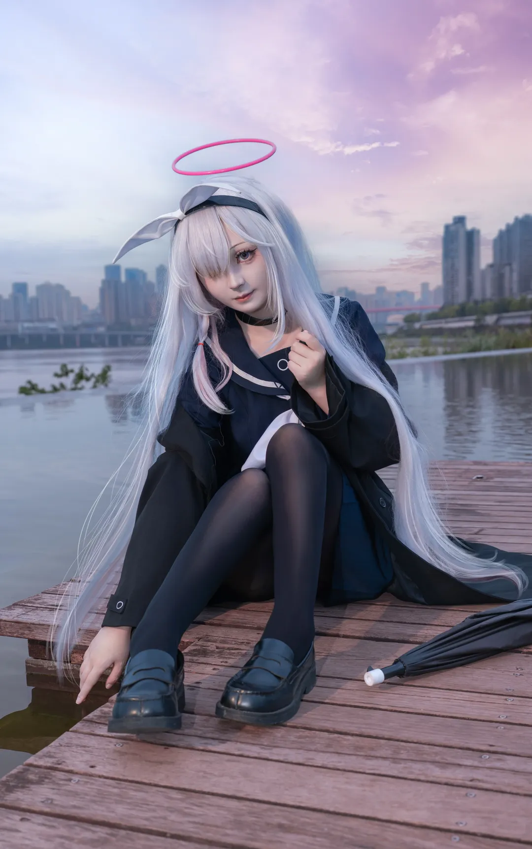【普拉娜cos】江边暮色下的蔚蓝档案外景分享