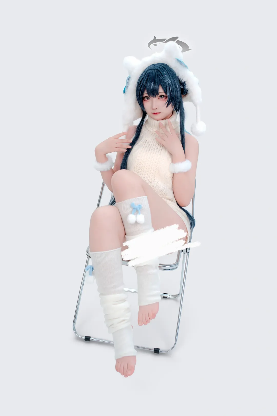 【妃咲cos】蔚蓝档案中的高领毛衣与冬日毛绒穿搭 - 第 4 张