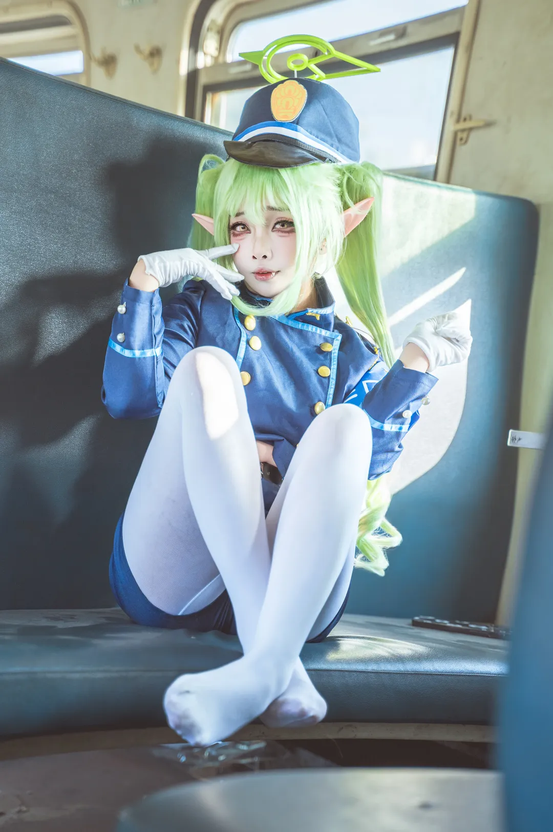 【橘望cos】蔚蓝档案，深蓝铁道部制服与复古列车的随拍