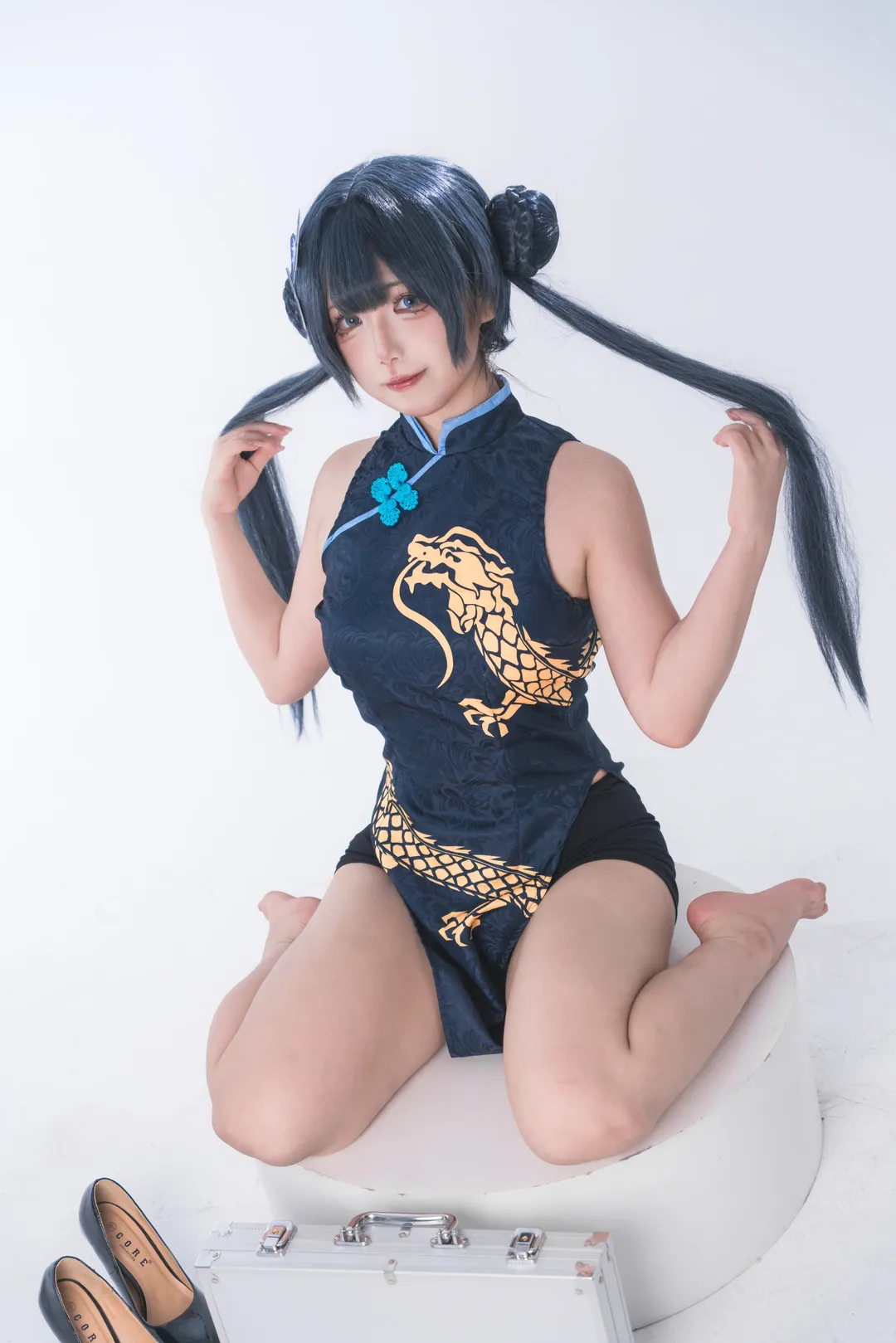 【妃咲cos】碧蓝档案，改良旗袍与双长马尾的百鬼夜行 - 第 2 张