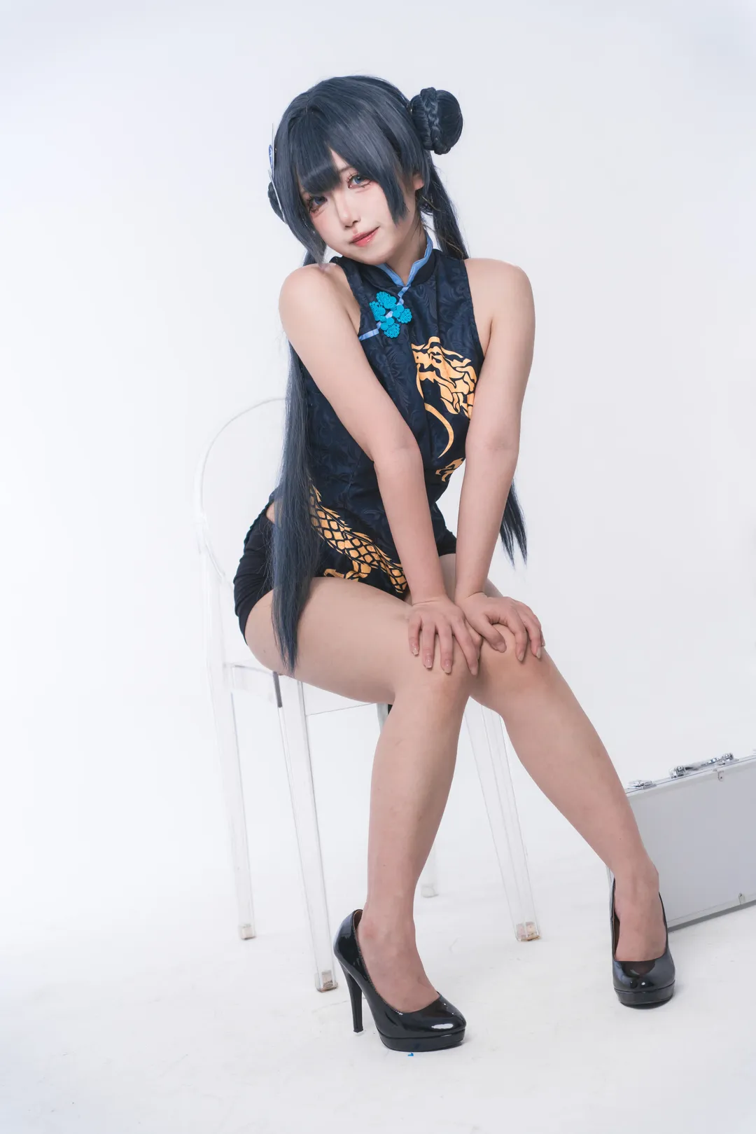 【妃咲cos】碧蓝档案，改良旗袍与双长马尾的百鬼夜行