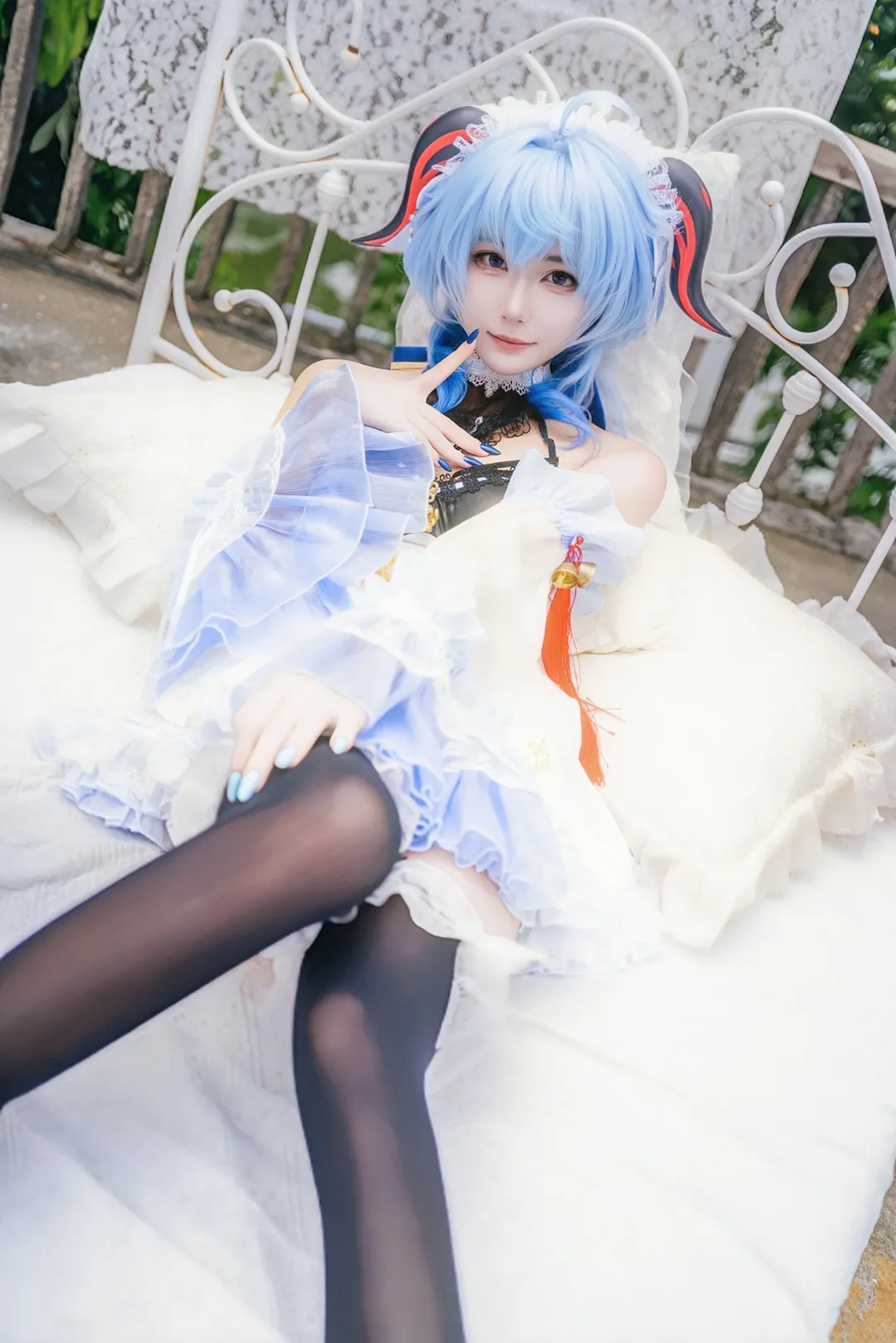 【甘雨cos】原神的王小美，这套慵懒花园正片拍得很过瘾 - 第 2 张