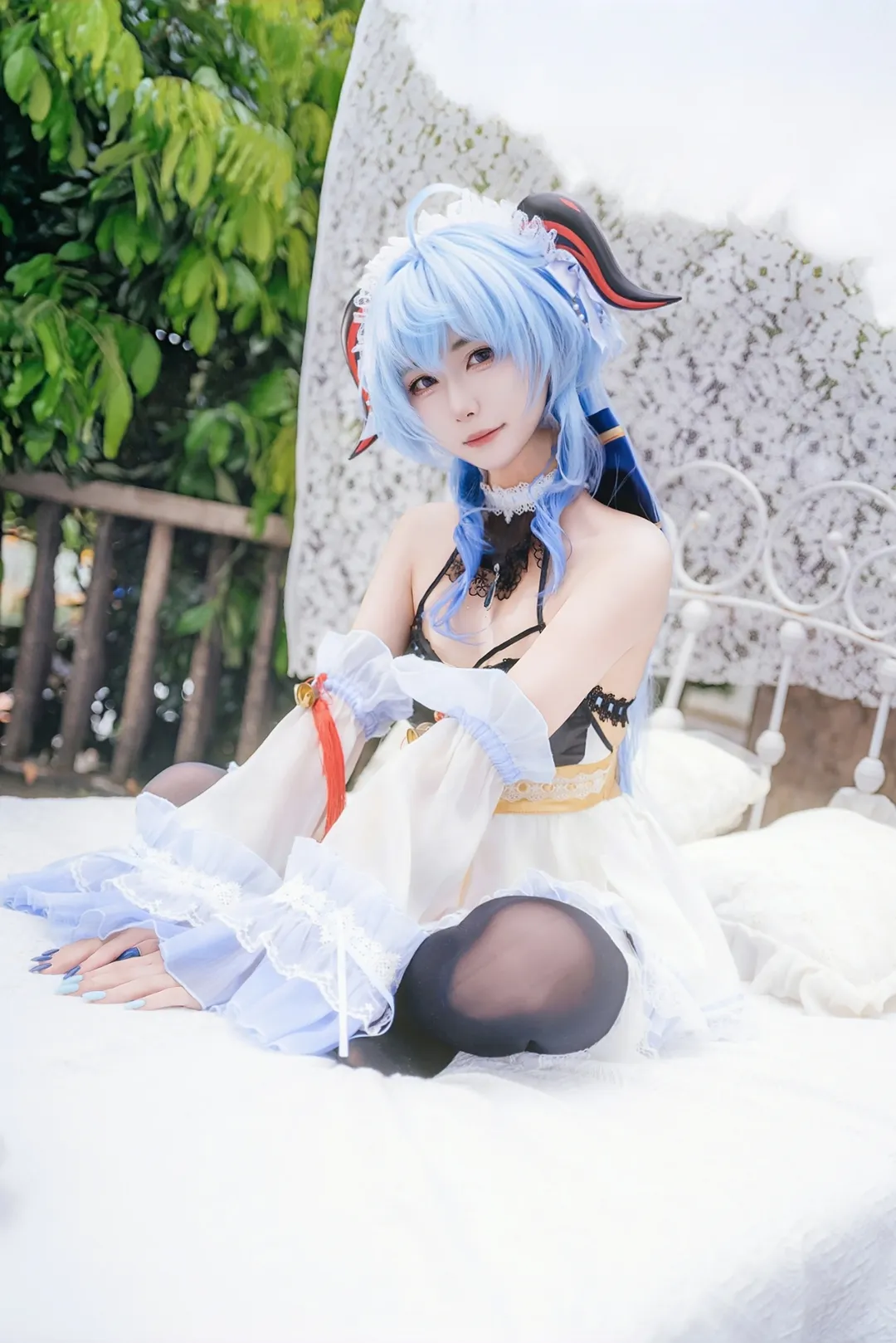 【甘雨cos】原神的王小美，这套慵懒花园正片拍得很过瘾 - 第 4 张