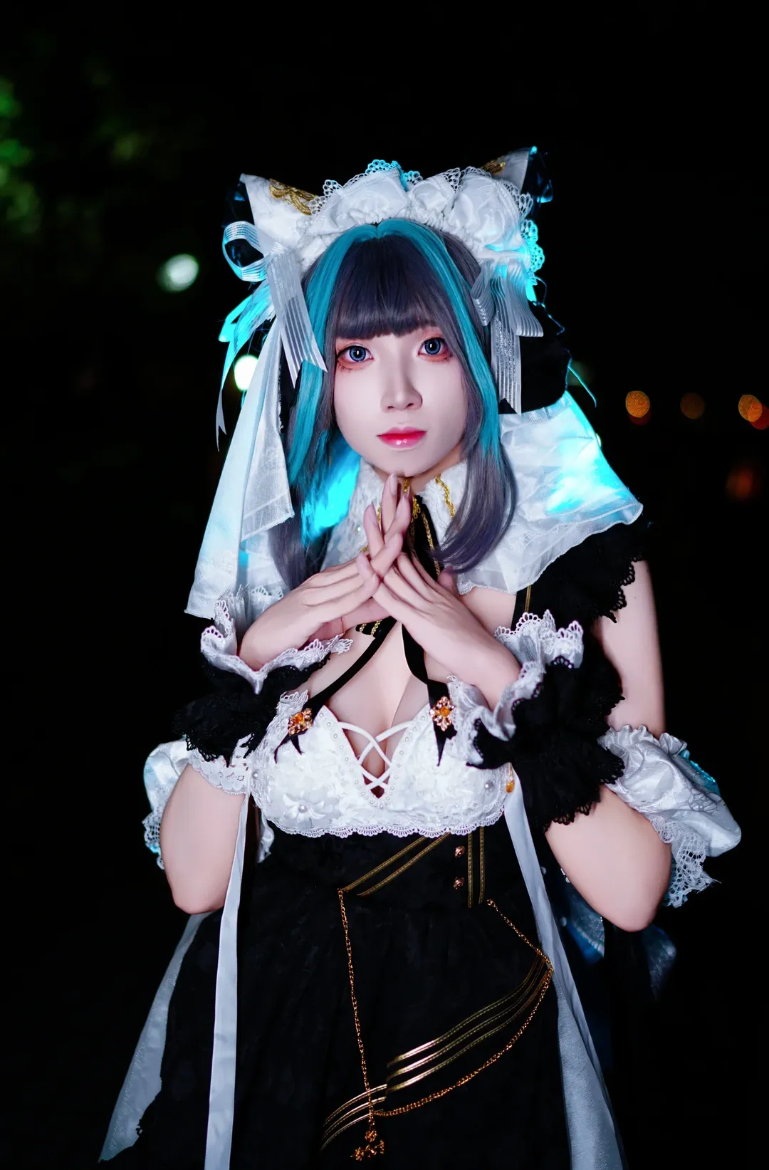 【碧蓝航线柴郡cos】深夜外拍，提裙与烟火的氛围感记录 - 第 5 张