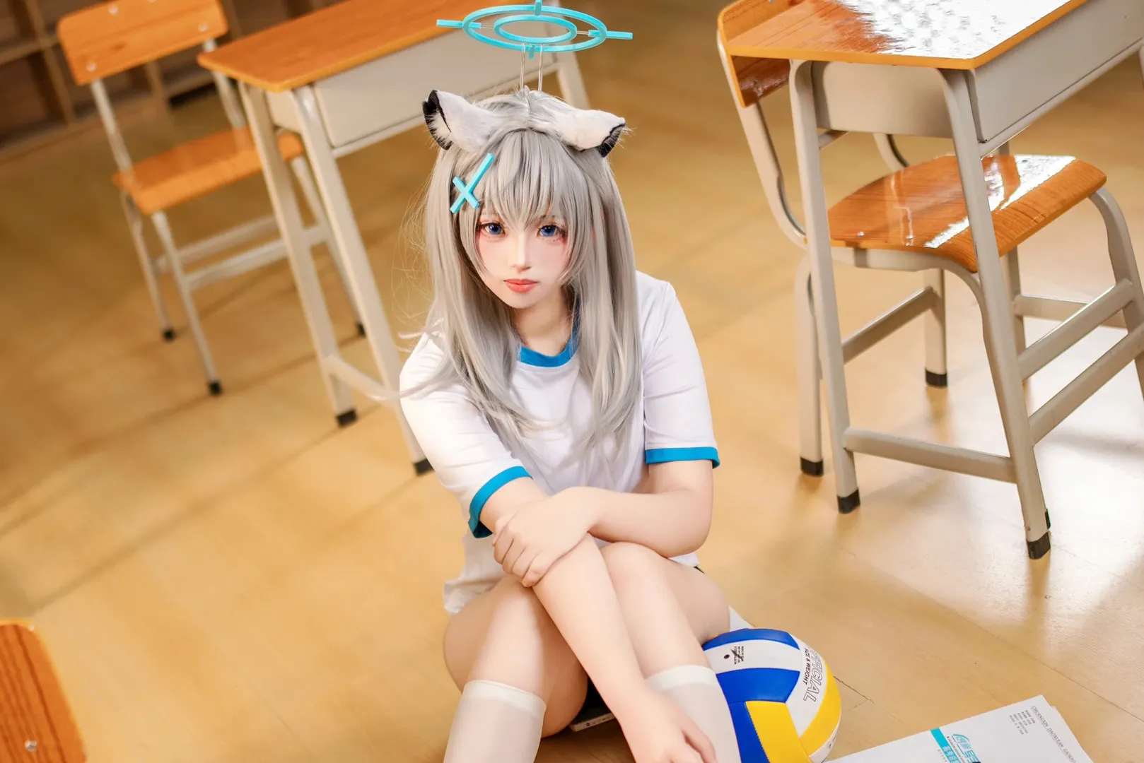 【砂狼白子cos】蔚蓝档案的教室日常，运动风校园时光