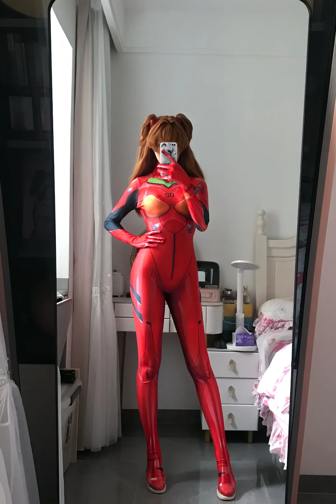 【明日香cos】新世纪福音战士EVA红色战斗服试衣体验 - 第 1 张