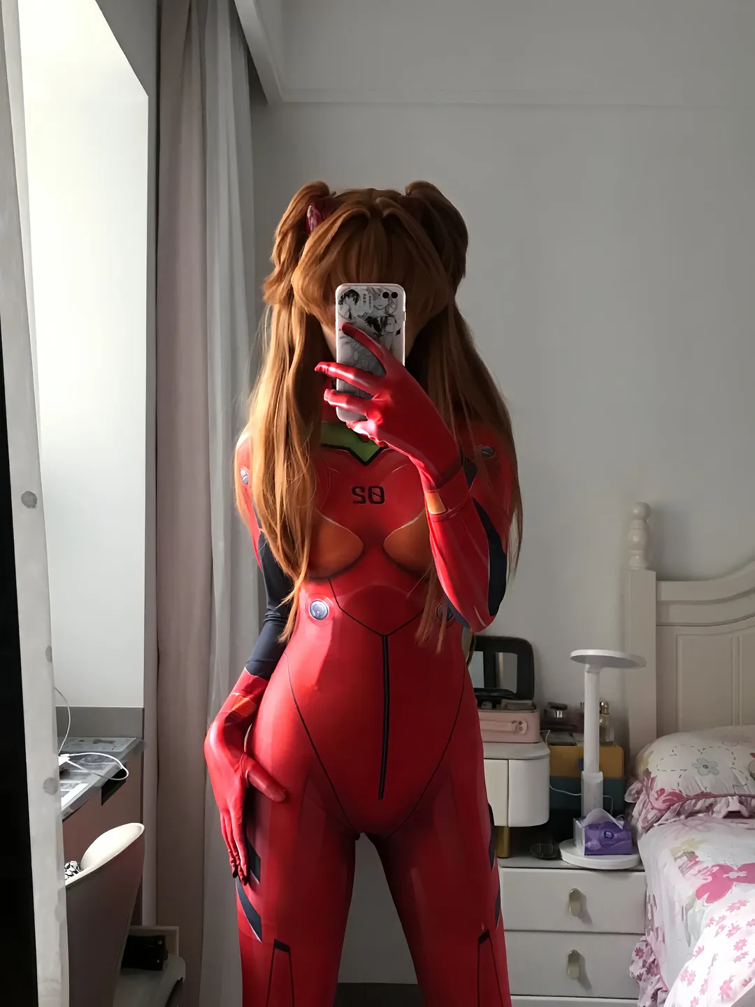【明日香cos】新世纪福音战士EVA红色战斗服试衣体验 - 第 3 张