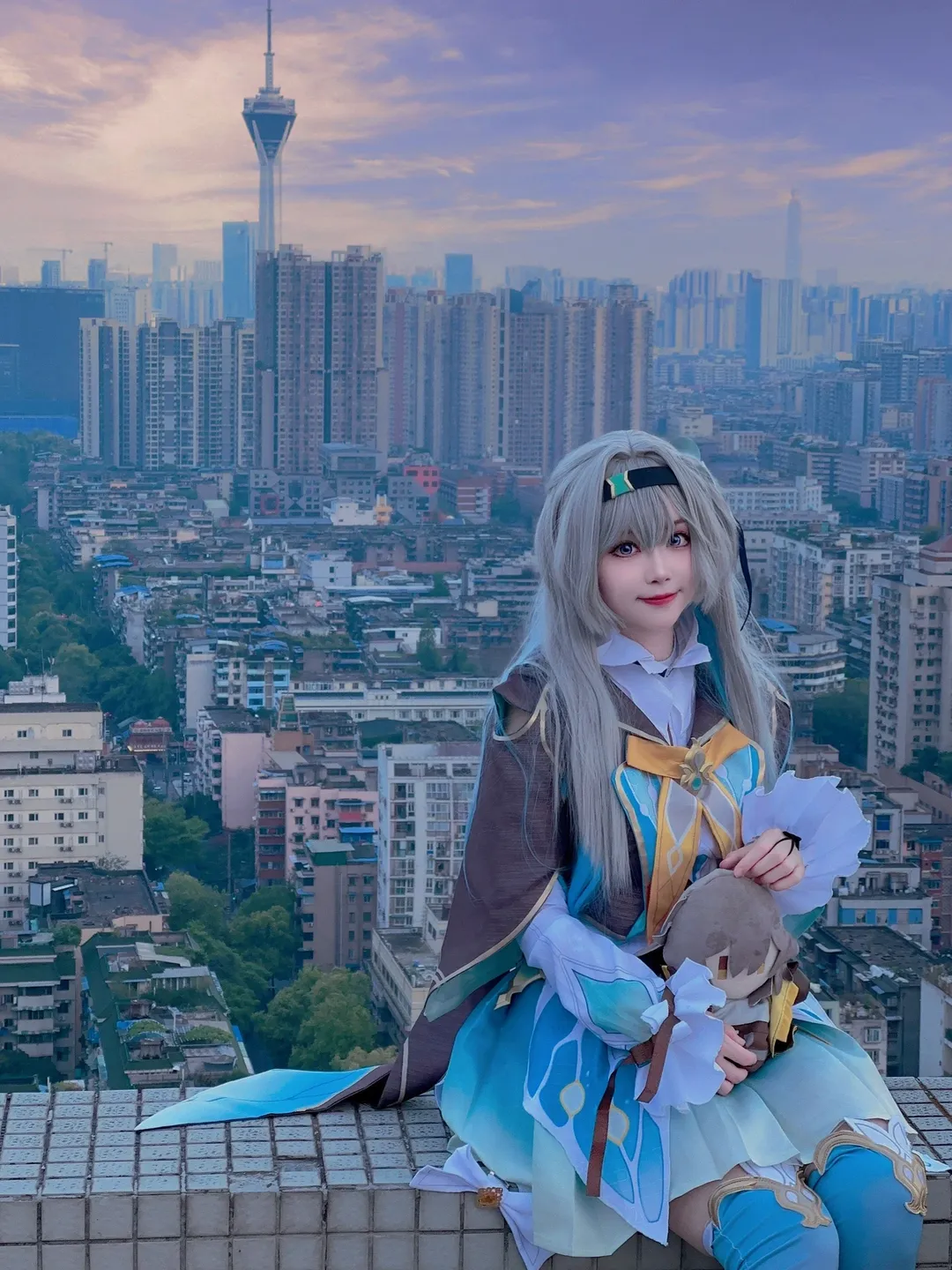 【流萤cos】崩坏星穹铁道的约会花絮，机甲的浪漫是这次天台拍摄 - 第 2 张