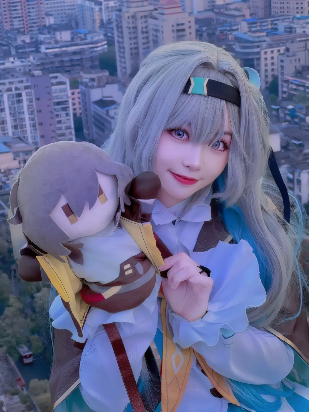 【流萤cos】崩坏星穹铁道的约会花絮，机甲的浪漫是这次天台拍摄 - 第 3 张