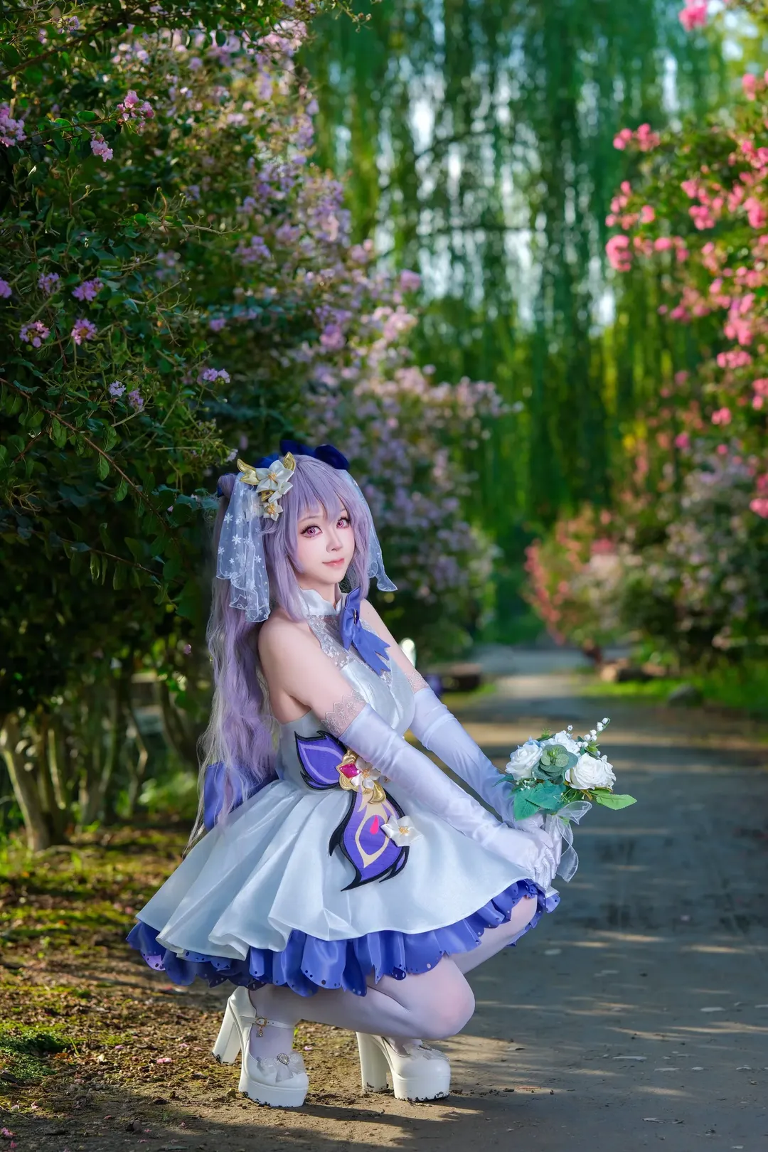 【刻晴花嫁cos】原神刻晴花嫁外景，成都冬日里的自然记录