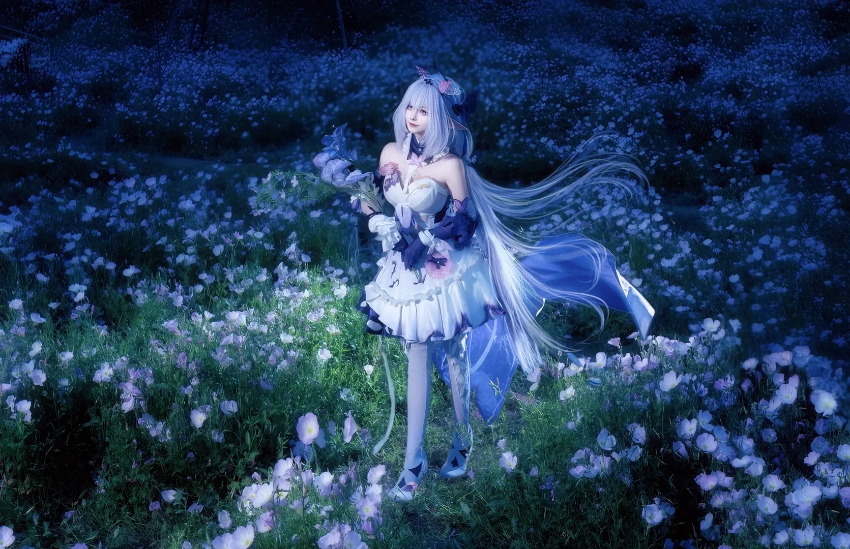 【遐蝶cos】崩坏星穹铁道，蓝调花海中的精灵时刻 - 第 2 张