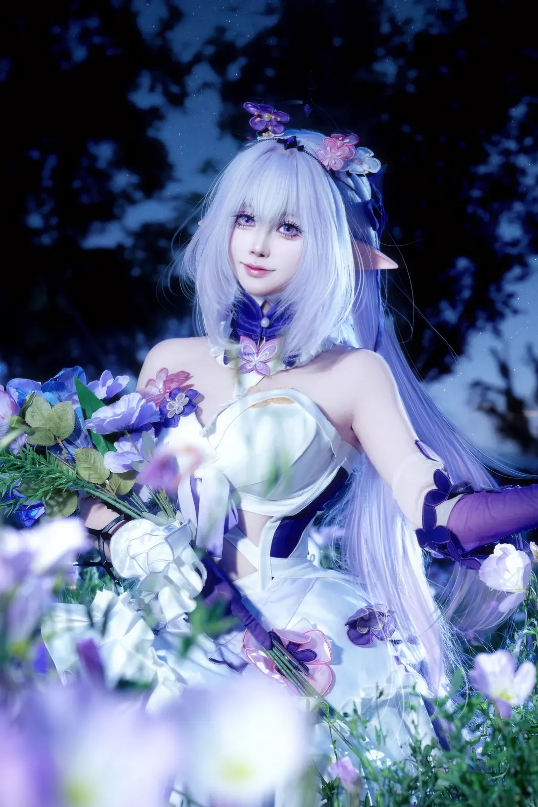 【遐蝶cos】崩坏星穹铁道，蓝调花海中的精灵时刻 - 第 5 张