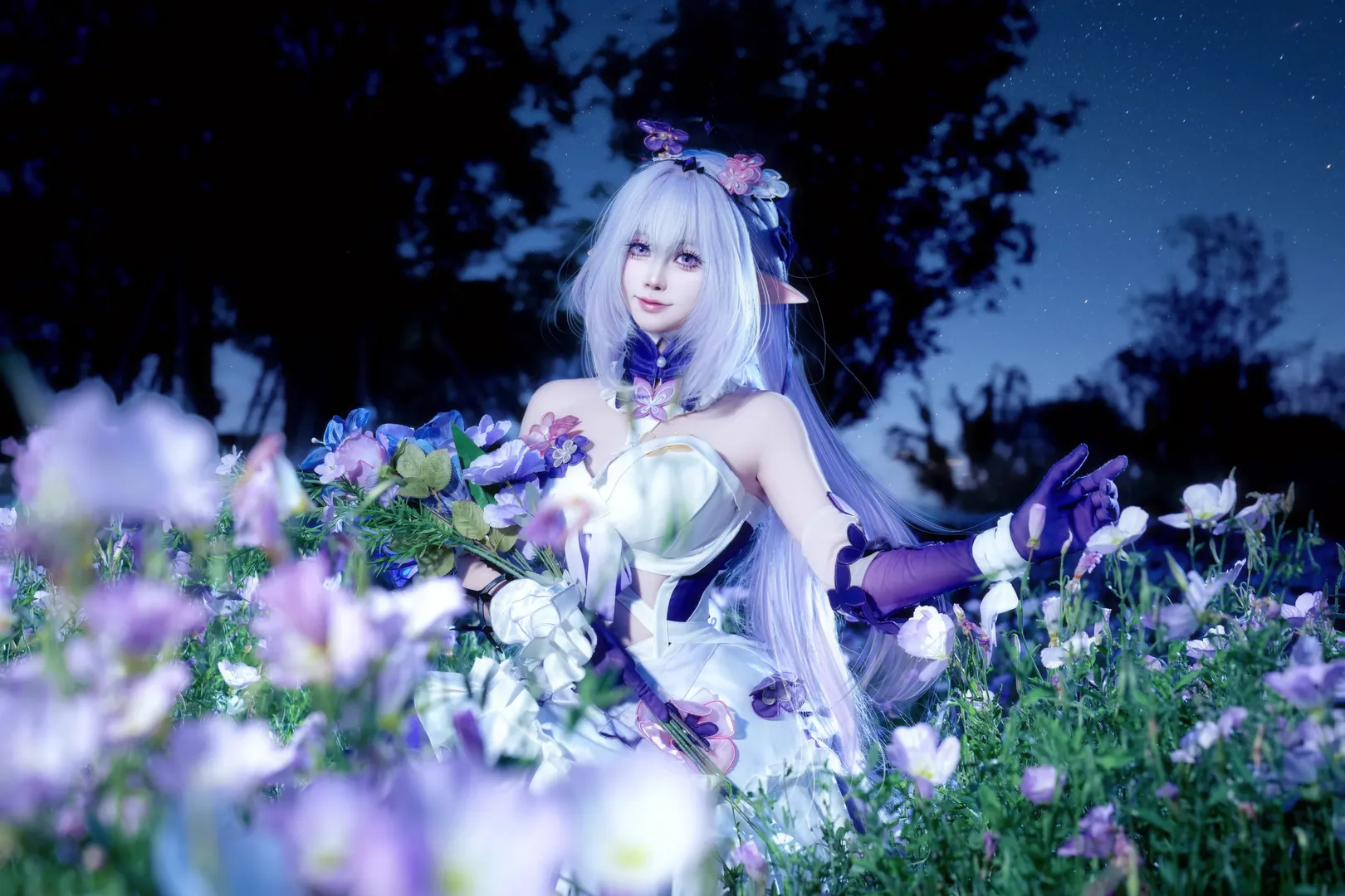 【遐蝶cos】崩坏星穹铁道，蓝调花海中的精灵时刻 - 第 6 张