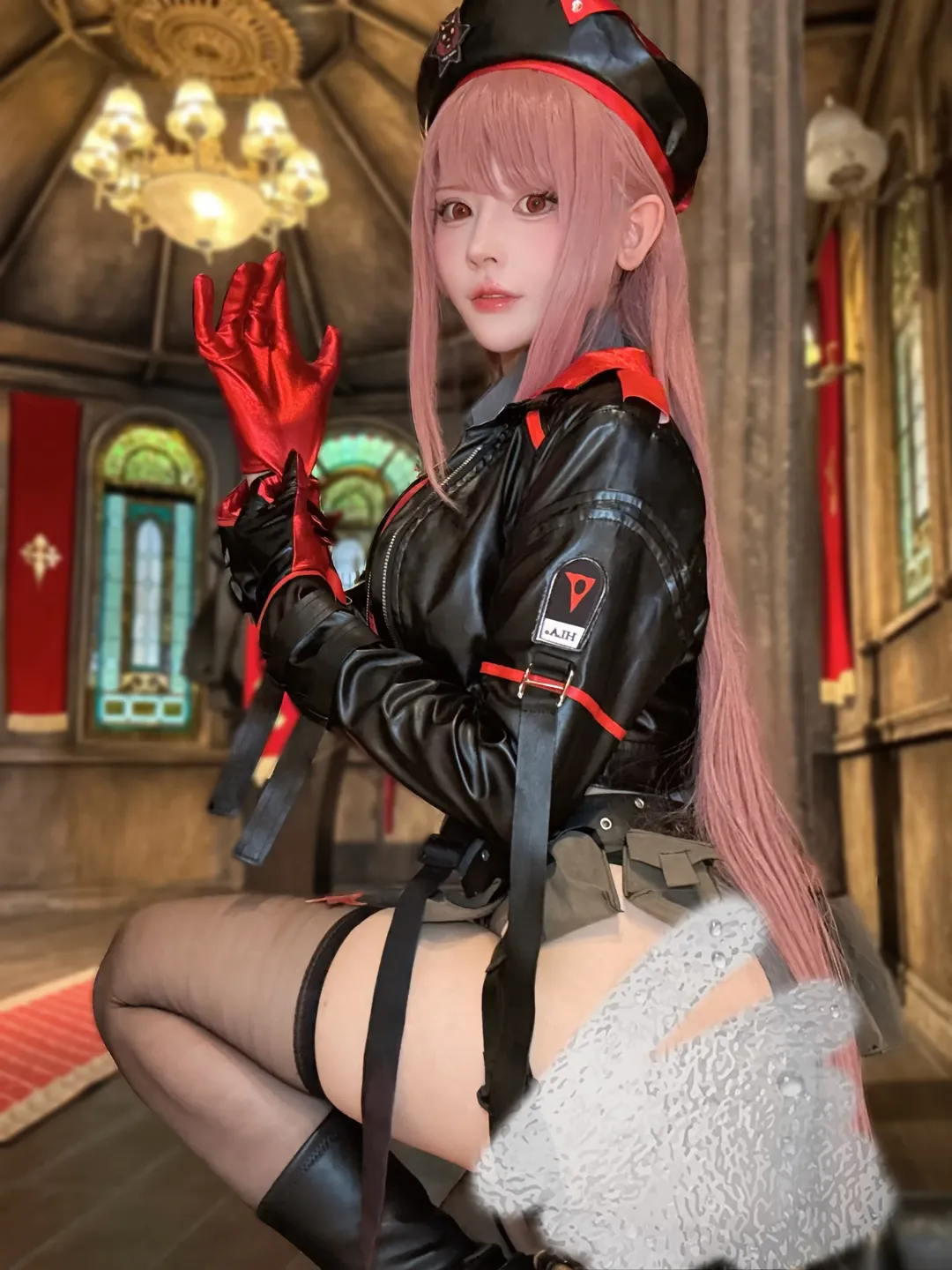 【拉皮cos】胜利女神NIKKE红黑军装皮衣造型分享
