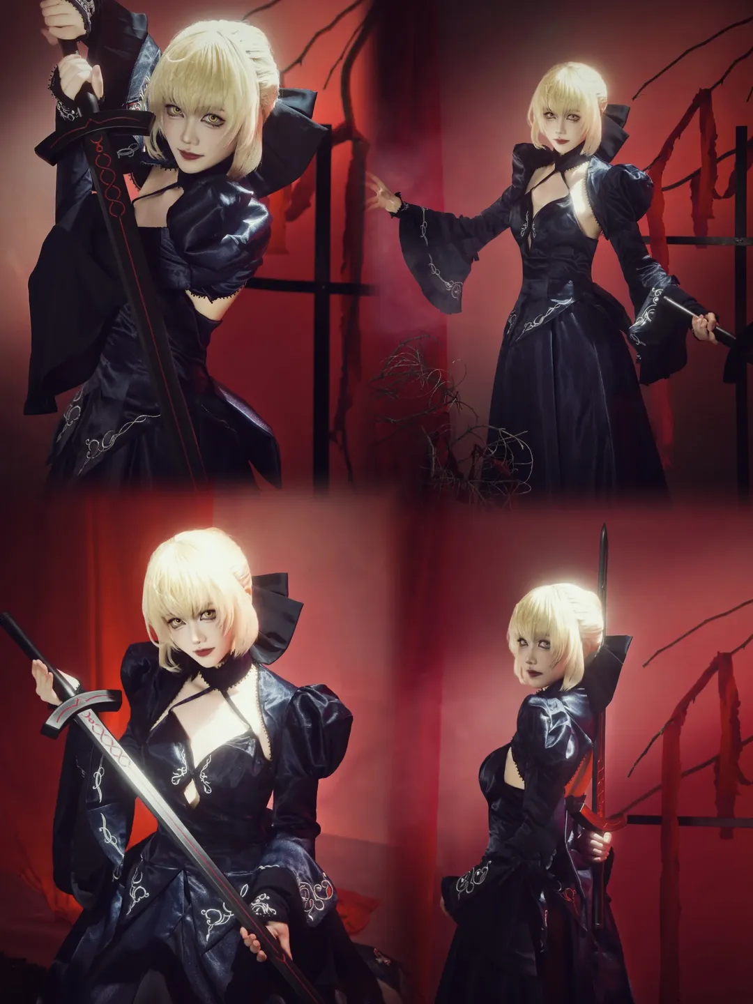 【黒セイバーのコスプレ】『Fate/Grand Order』ダークビジュアル記録、赤黒の雰囲気漂うクールなメイク・スタイリングの紹介 - 1 枚目