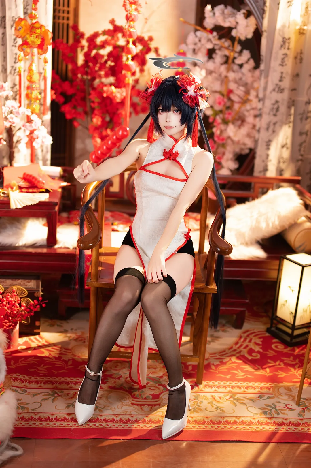 【蔚蓝档案妃咲cos】新春旗袍龙华妃咲，节日祝福献给每位老师