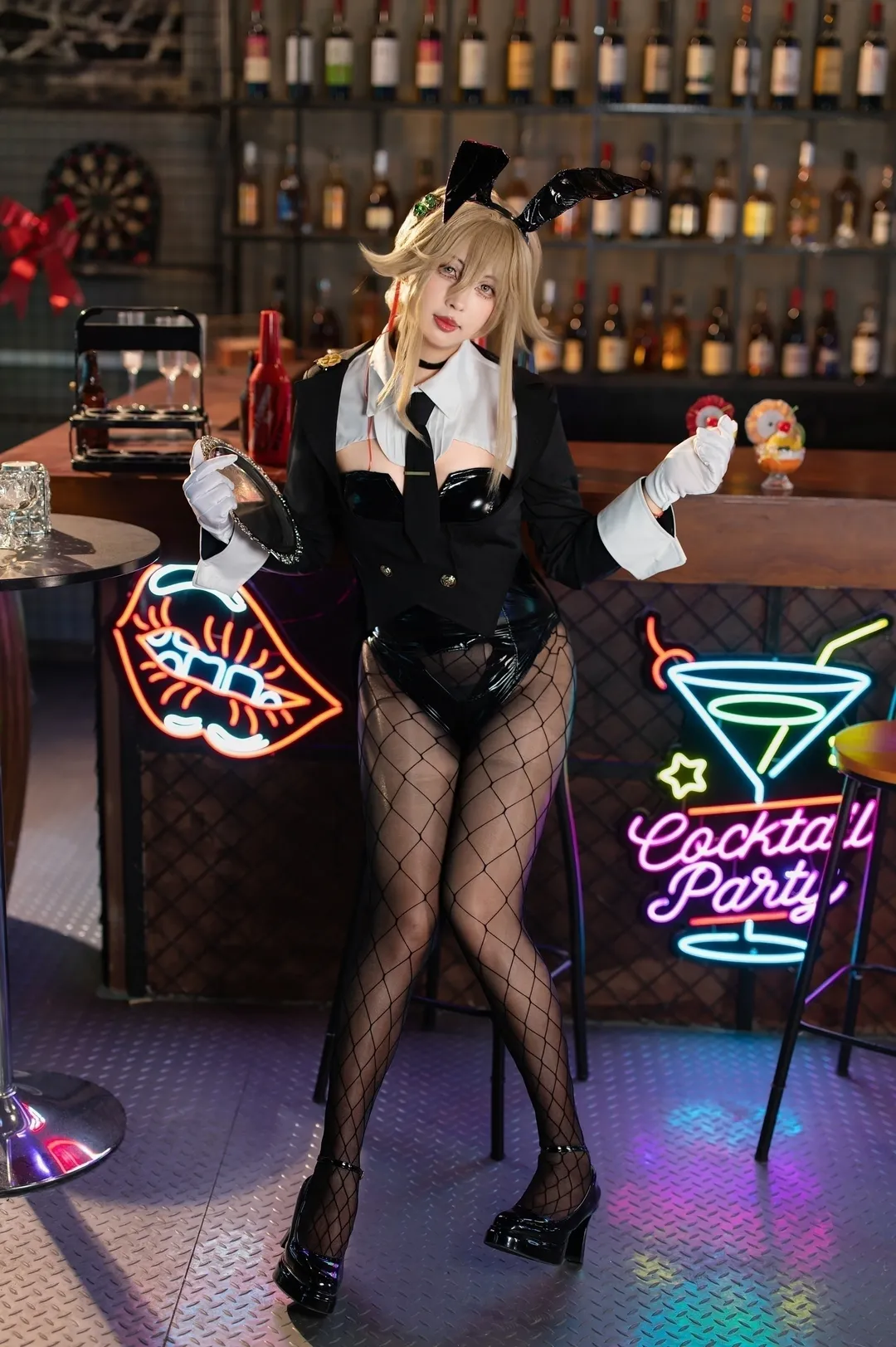 [Ade cosplay] Goddess of Victory: Nikke, Bunny Girl in a Neon Bar - Image 2