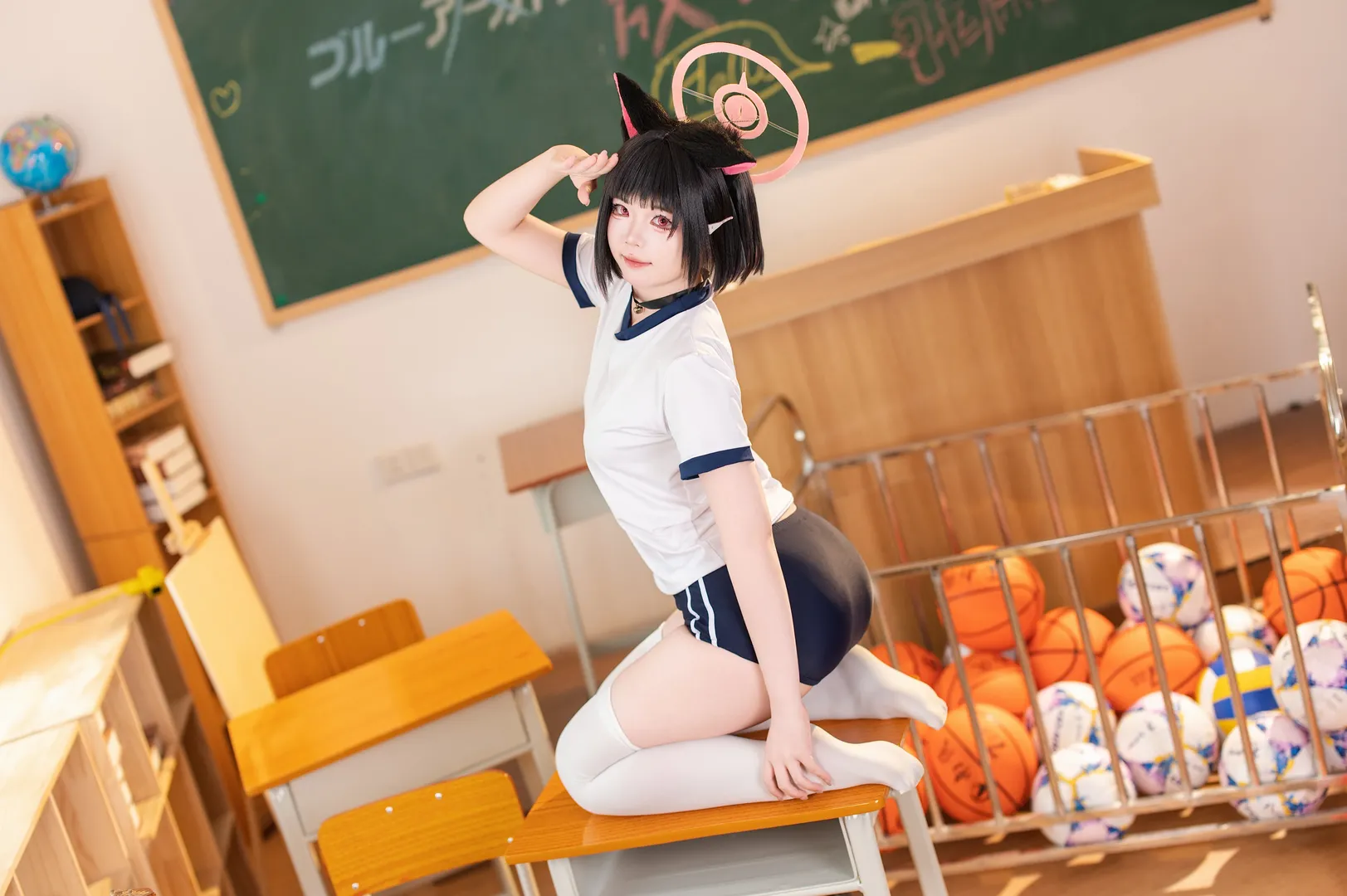 【杏山和纱cos】蔚蓝档案体操服，校园里的运动气息