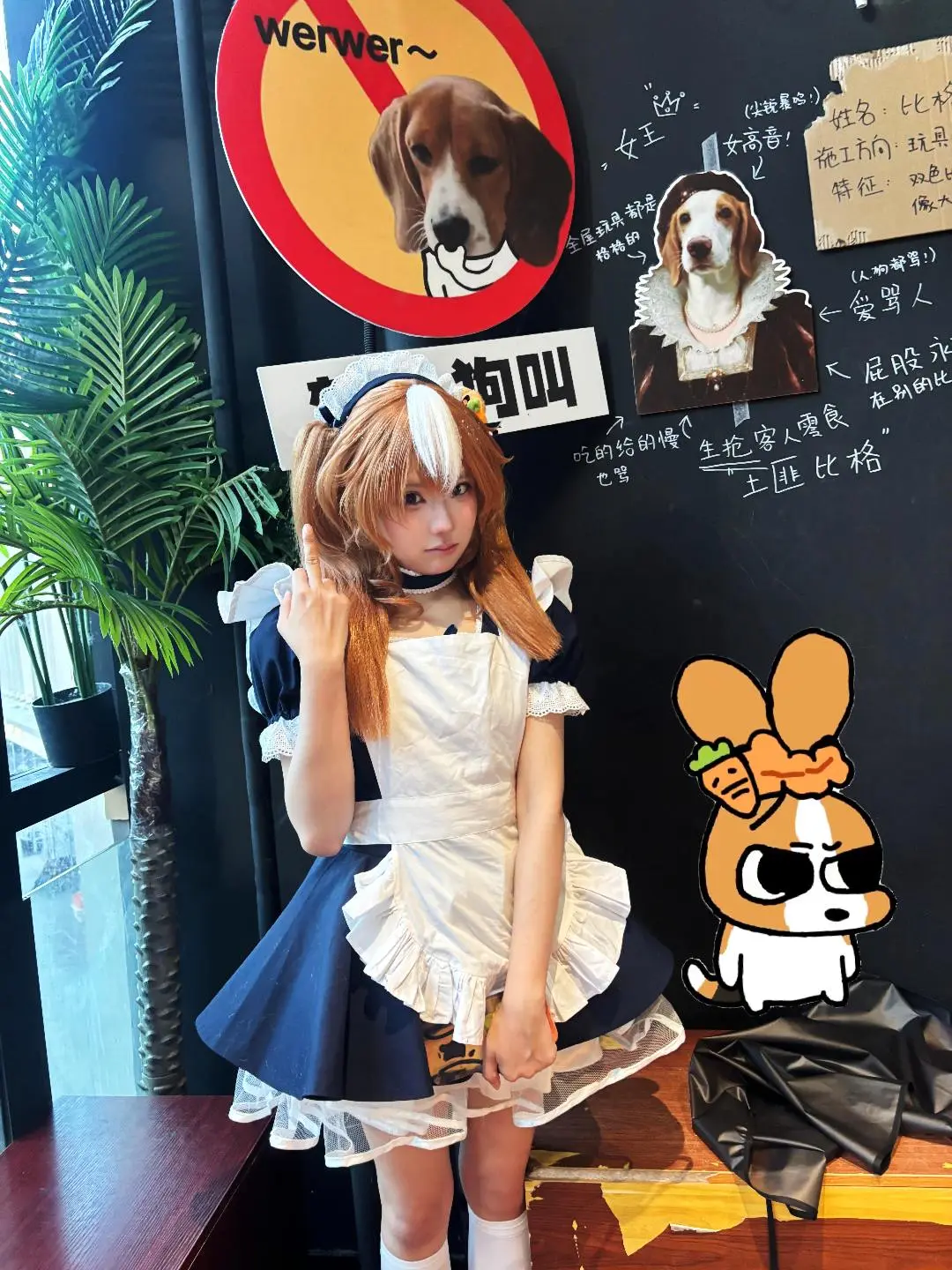 穿天使女仆装去比格主题店，与“土匪”们的互动日常 - 第 2 张