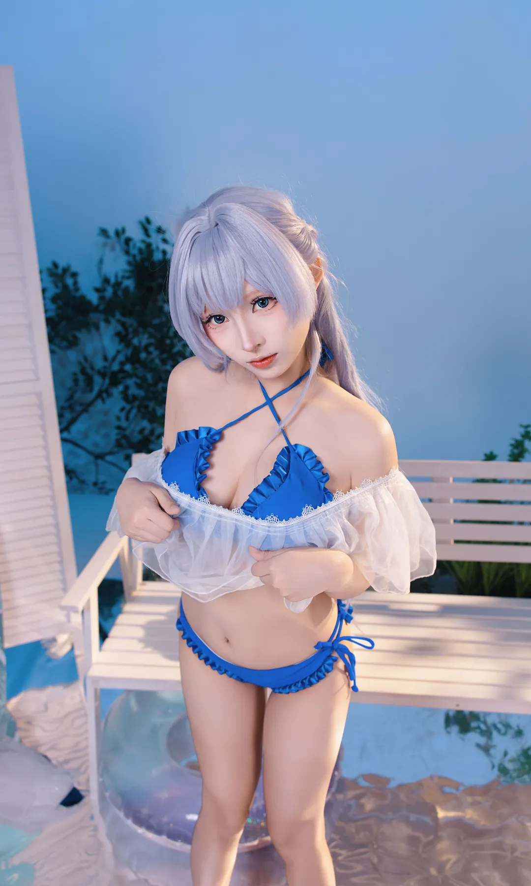 [Azur Lane cosplay] Summer Blue and White Swimsuit: Azur Lane Theme - Image 10