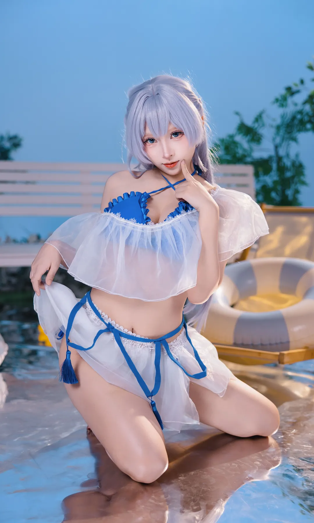 [Azur Lane cosplay] Summer Blue and White Swimsuit: Azur Lane Theme - Image 13