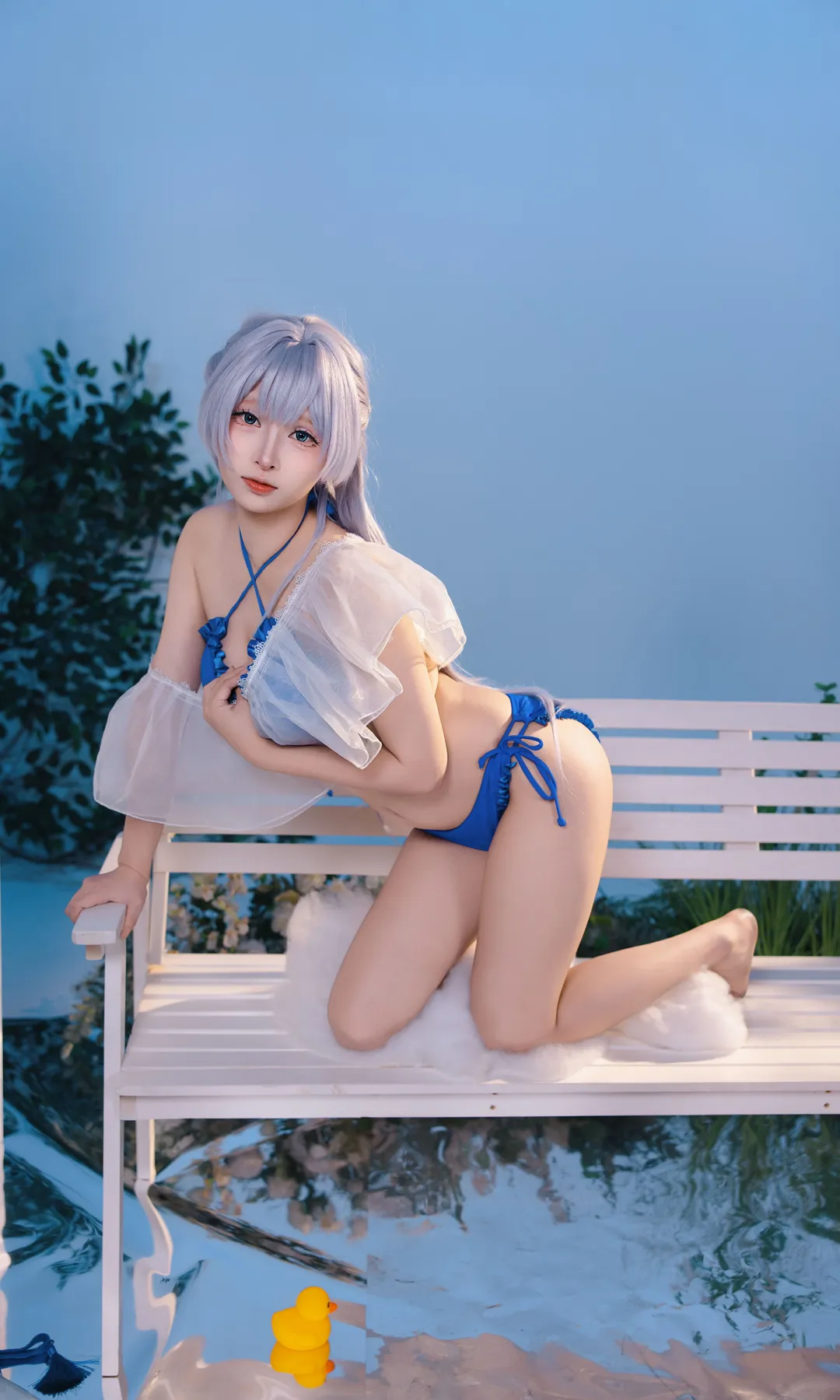 [Azur Lane cosplay] Summer Blue and White Swimsuit: Azur Lane Theme - Image 3