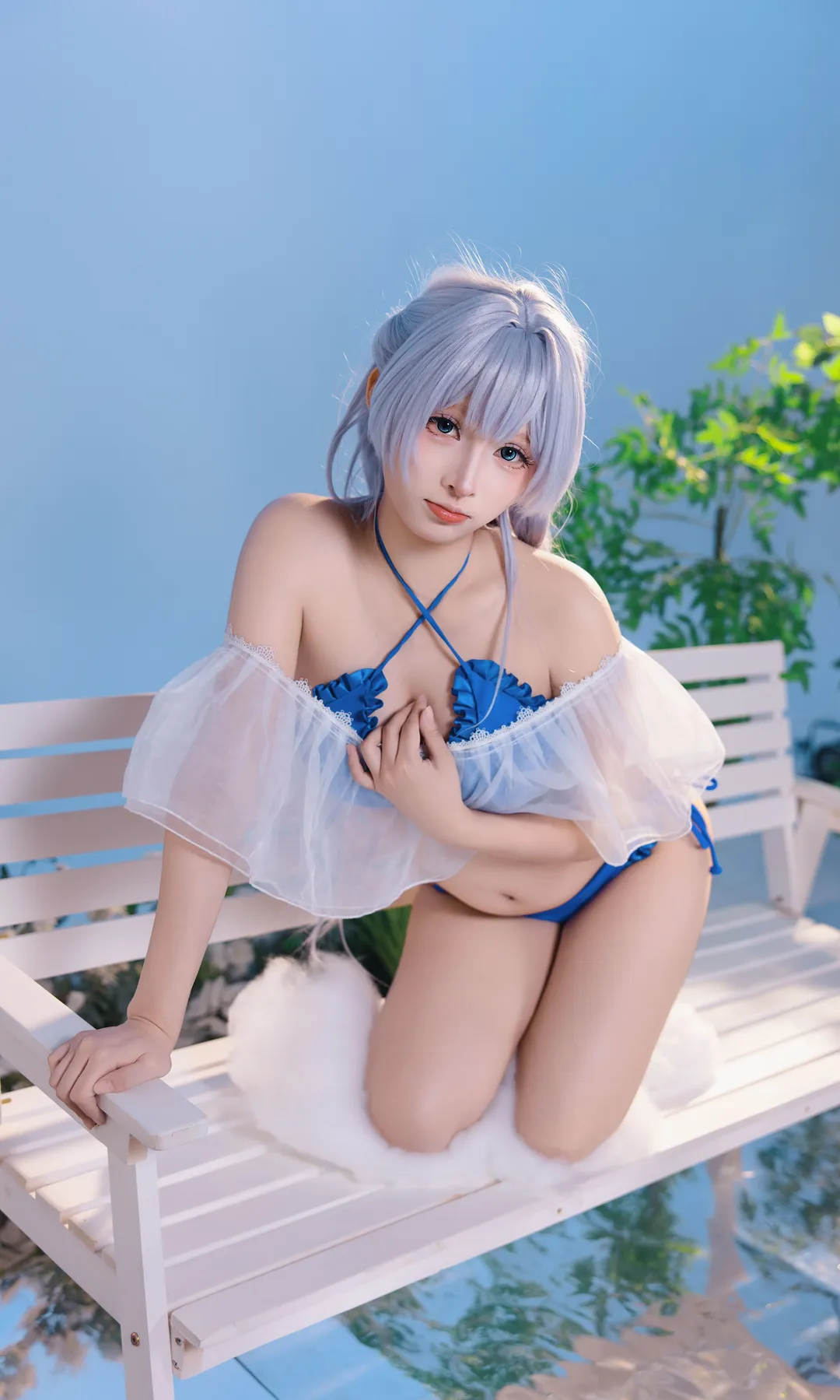 [Azur Lane cosplay] Summer Blue and White Swimsuit: Azur Lane Theme - Image 5