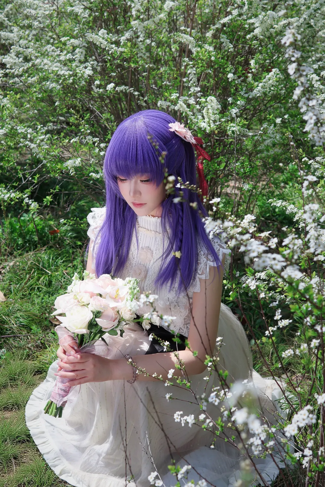 【间桐樱cos】春日雪柳下的紫发少女，型月外景记录 - 第 5 张