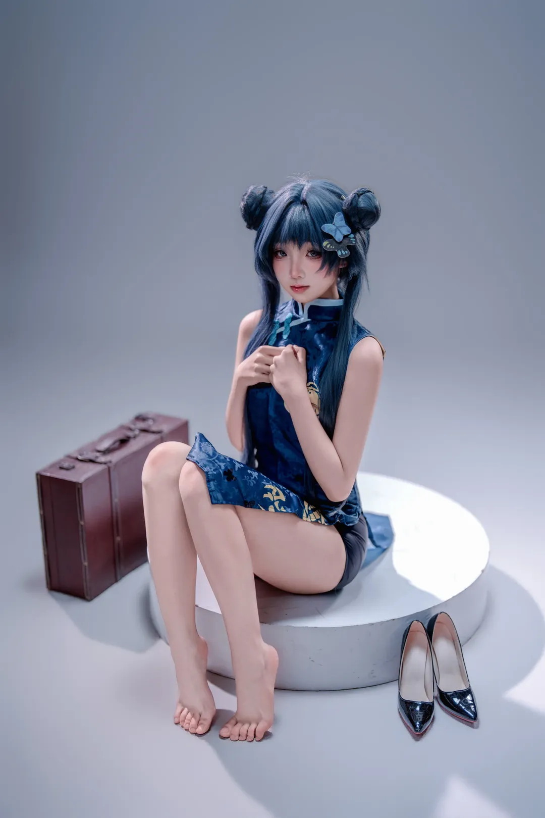 【妃咲cos】《蔚蓝档案》里的静谧时刻，改良旗袍的别样演绎