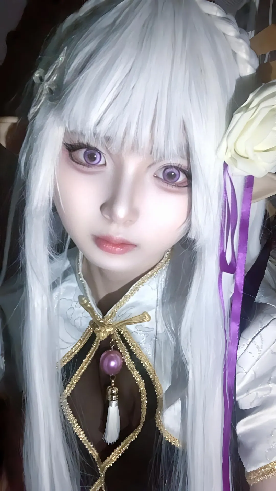 【艾米莉亞cos】紫瞳銀髮，精靈耳下的少女本色 - 第 3 張