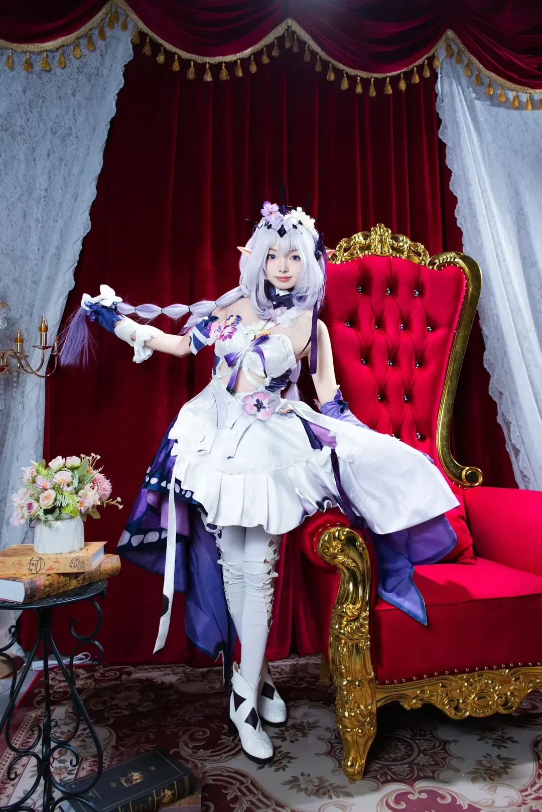 【崩坏星穹铁道cos】红丝绒幕布下的精灵风妆造与白袜穿搭 - 第 2 张