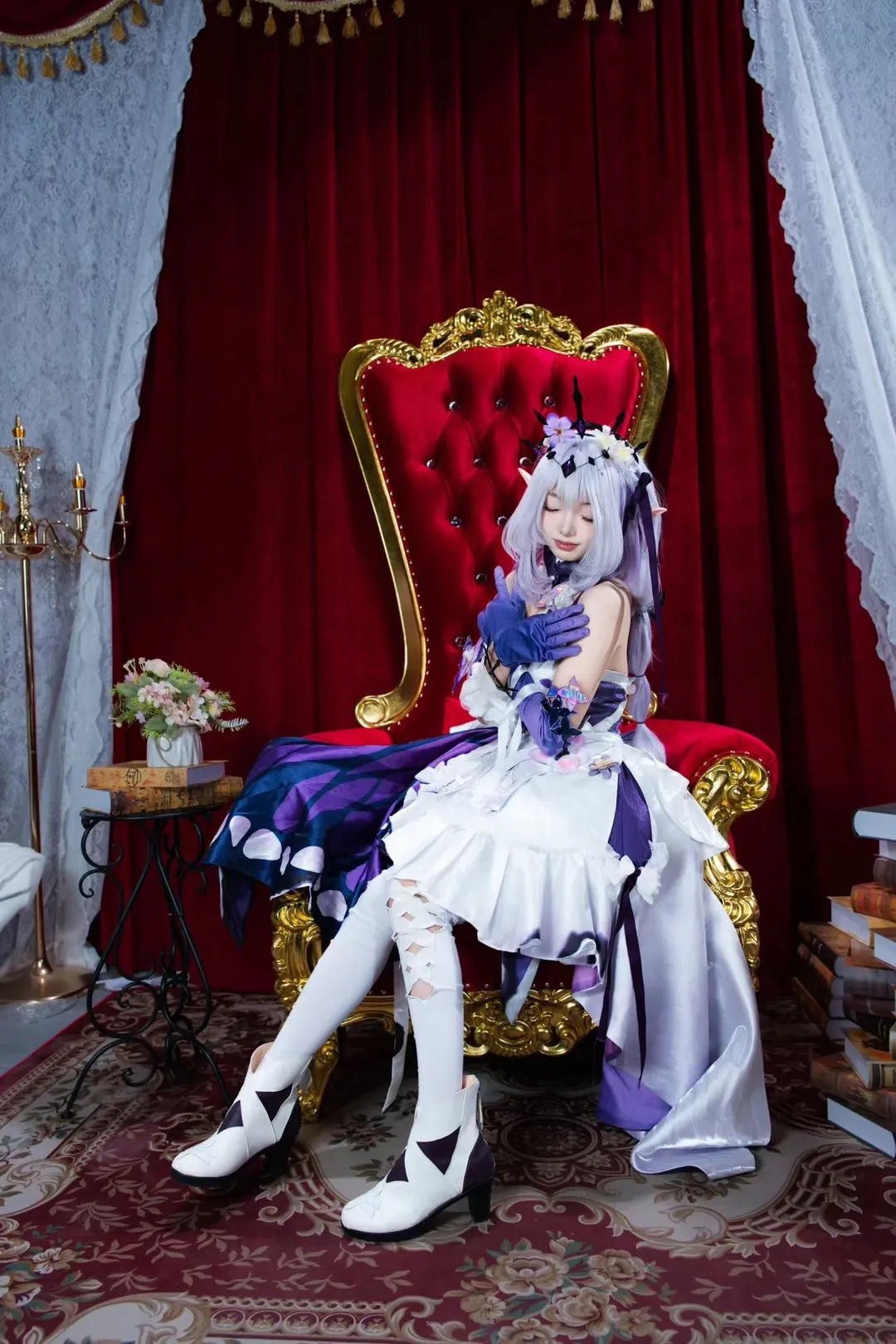 【崩坏星穹铁道cos】红丝绒幕布下的精灵风妆造与白袜穿搭 - 第 7 张