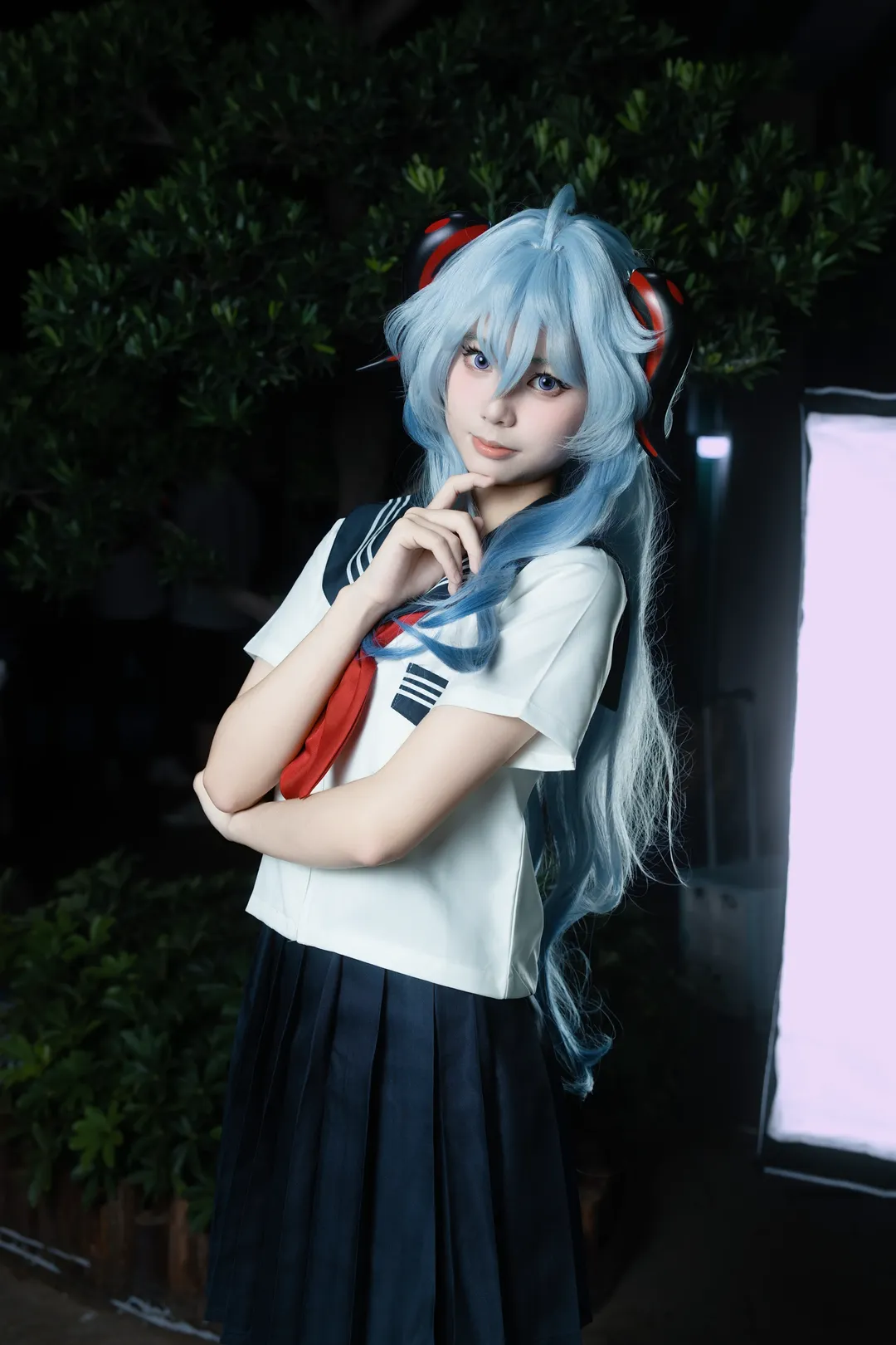 【甘雨cos】原神甘雨JK校园风闪耀广州萤火虫 - 第 1 张