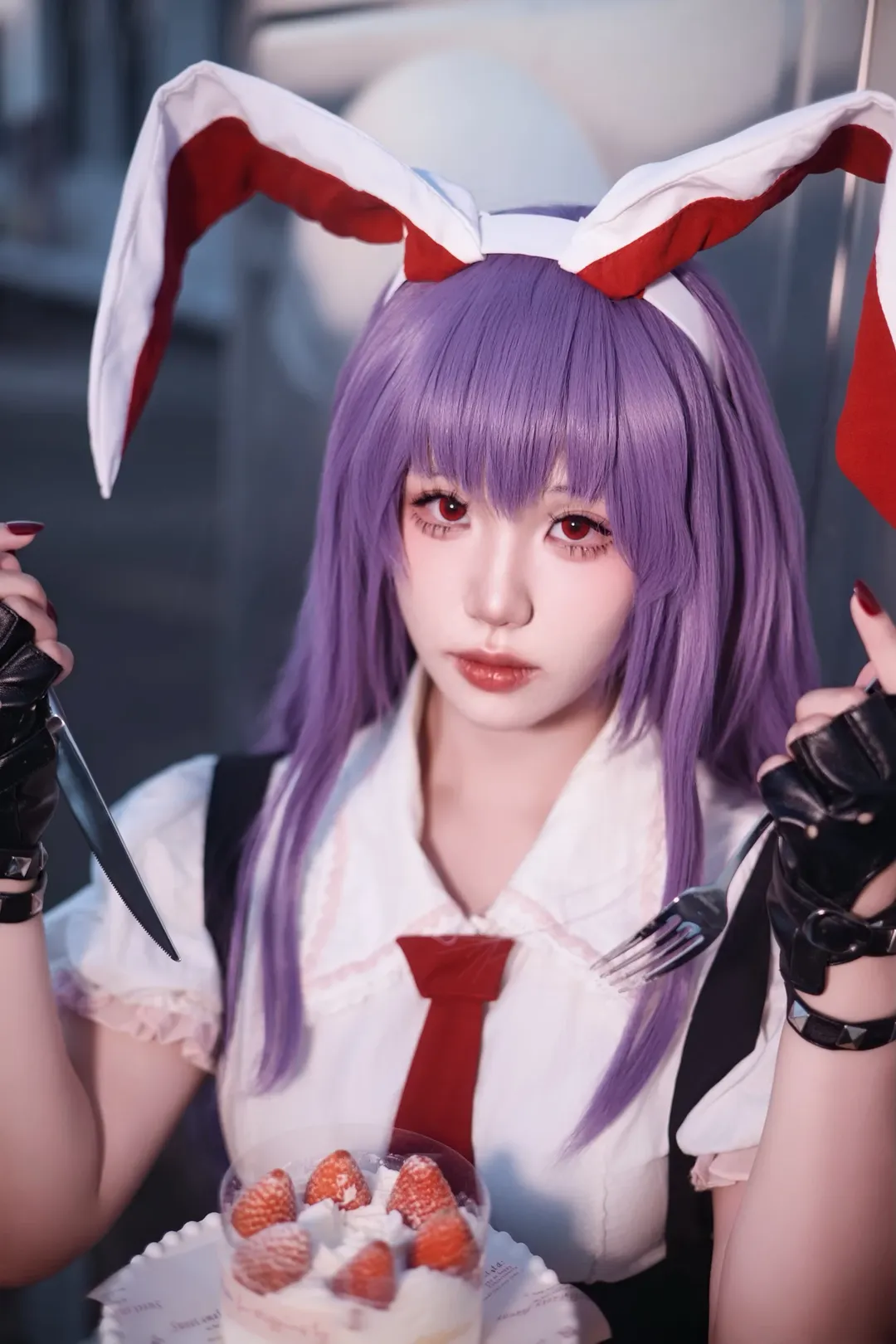 【铃仙优昙华院因幡cos】东方project里的反差兔耳少女 - 第 4 张